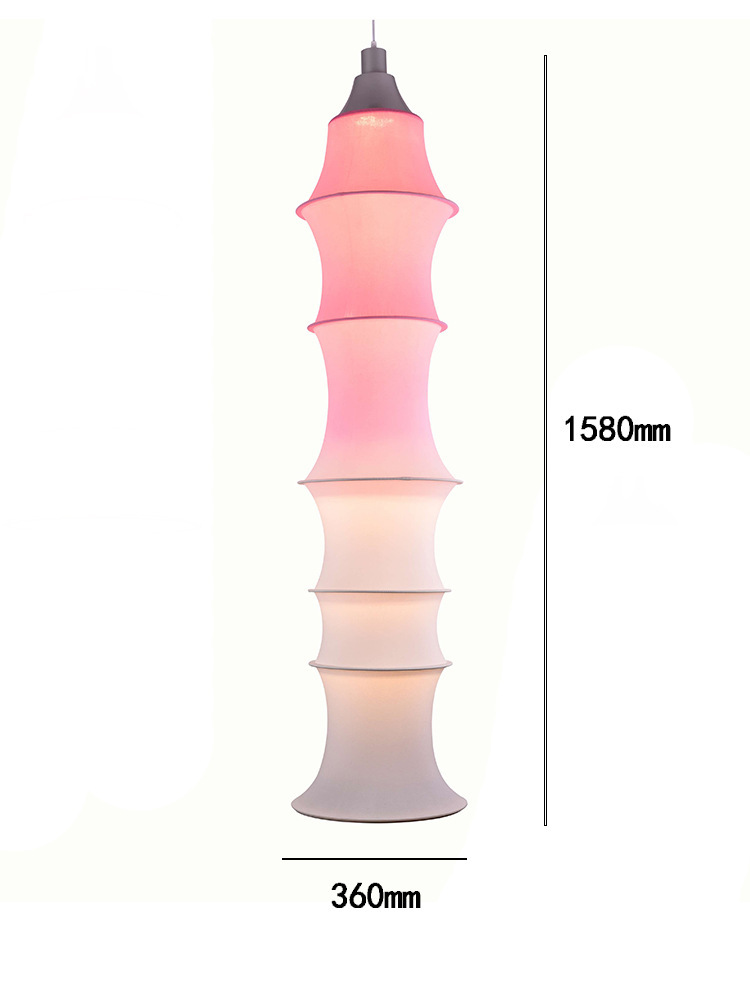 Simple Bamboo Second-hand Fabric Gradient Color Chandelier-labpiecesign