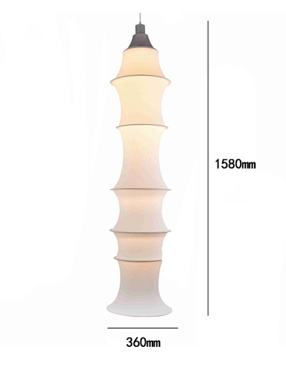 Simple Bamboo Second-hand Fabric Gradient Color Chandelier-labpiecesign