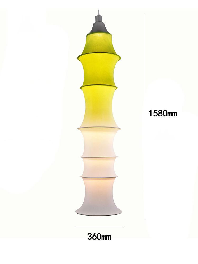 Simple Bamboo Second-hand Fabric Gradient Color Chandelier-labpiecesign