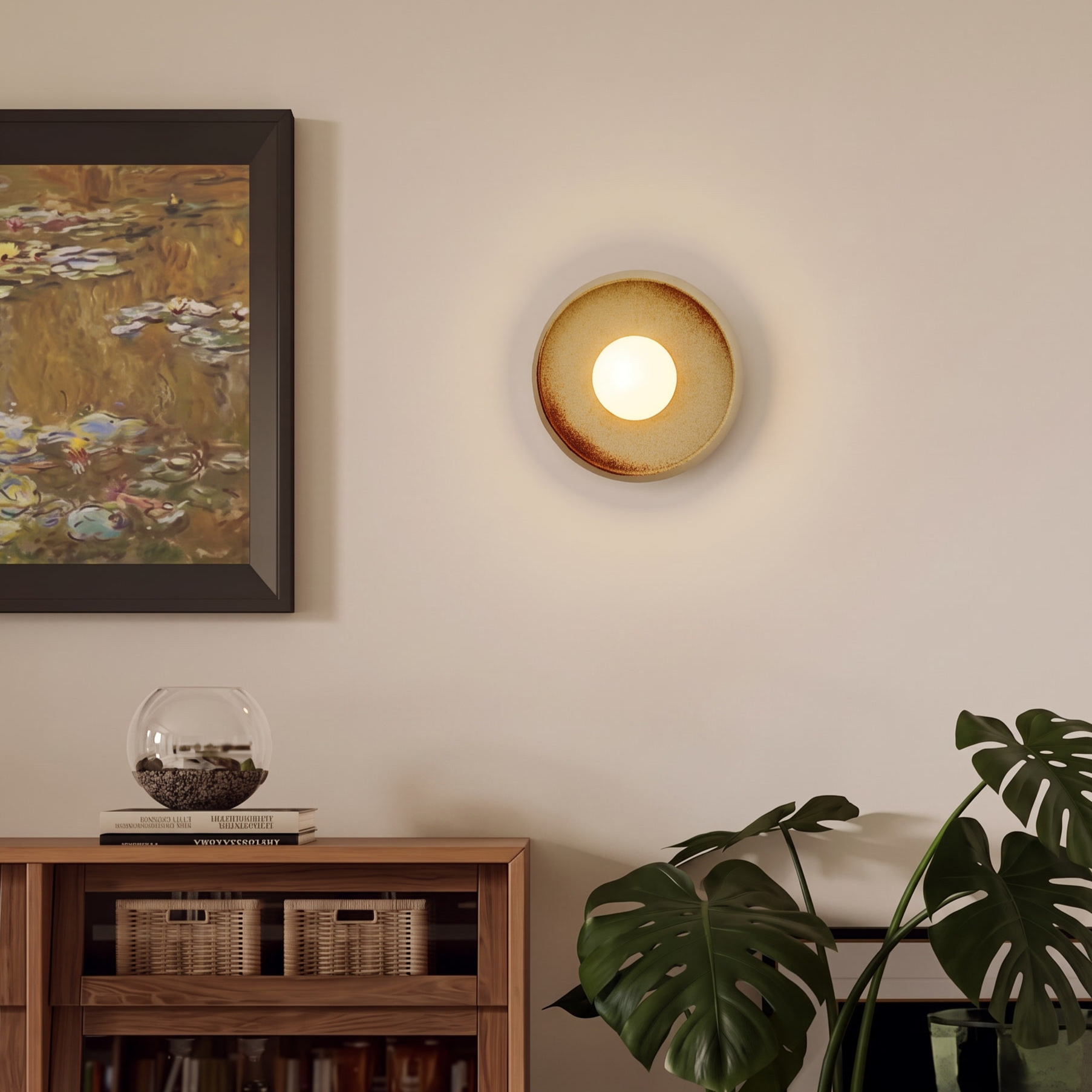 Vintage Ceramic Wall Lamp for Bedroom Headboard and Hallway Lighting