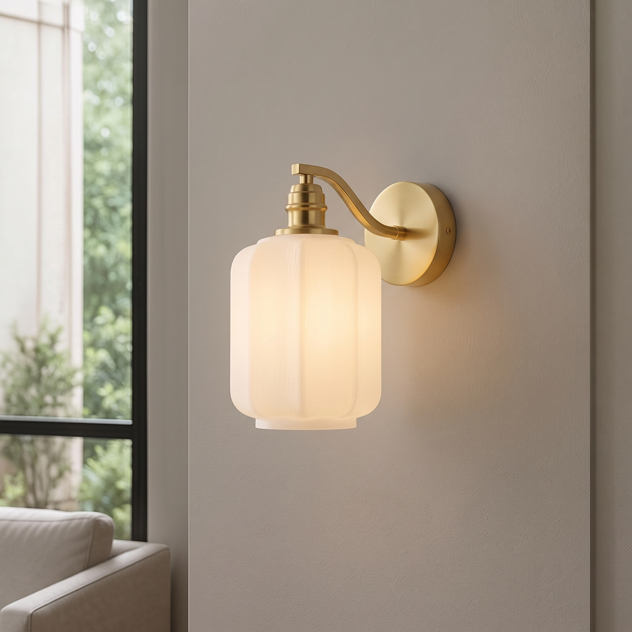 Modern Glass Wall Sconce- Nordic Minimalist Wall Light for Living Room Bedroom Hallway Bathroom