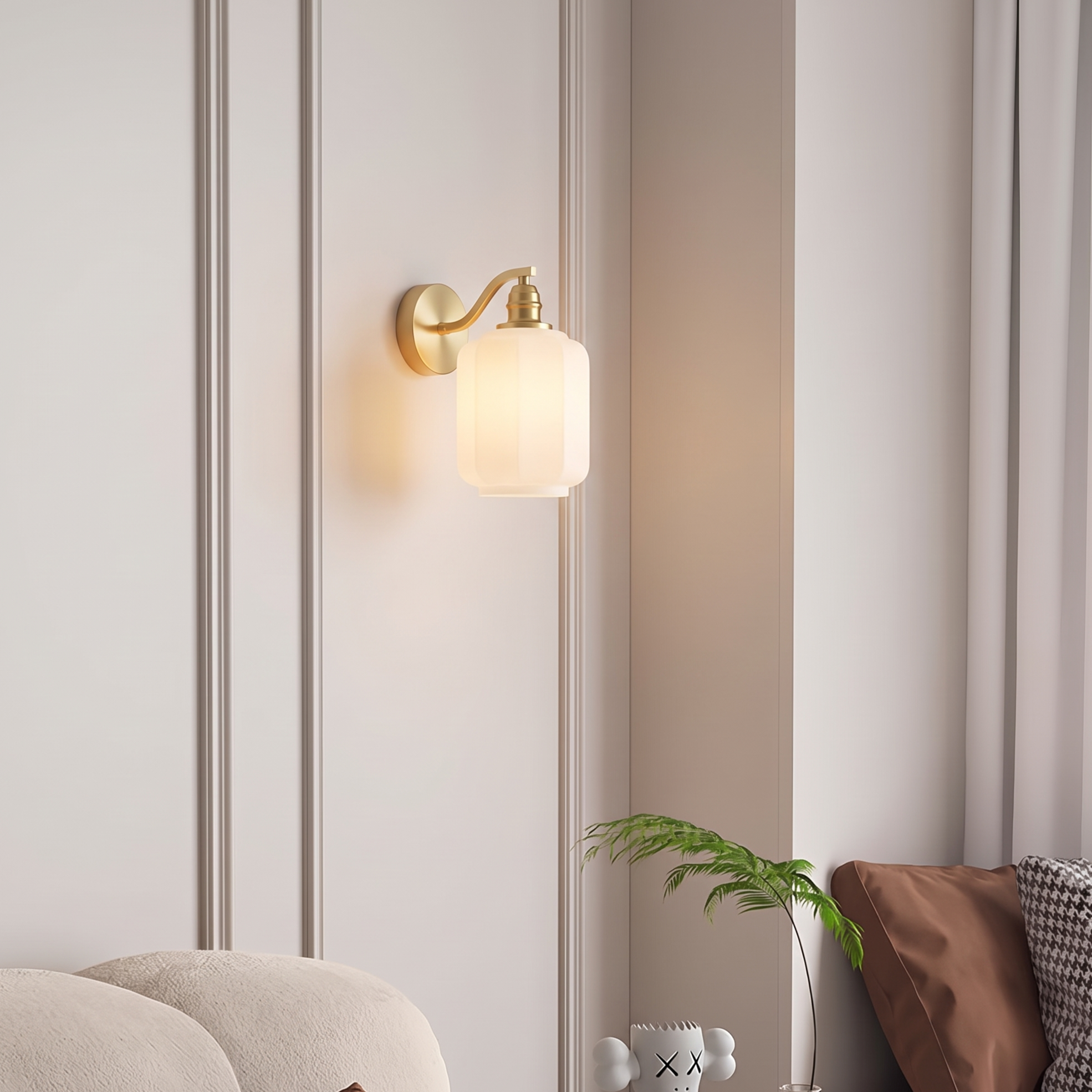 Modern Glass Wall Sconce- Nordic Minimalist Wall Light for Living Room Bedroom Hallway Bathroom