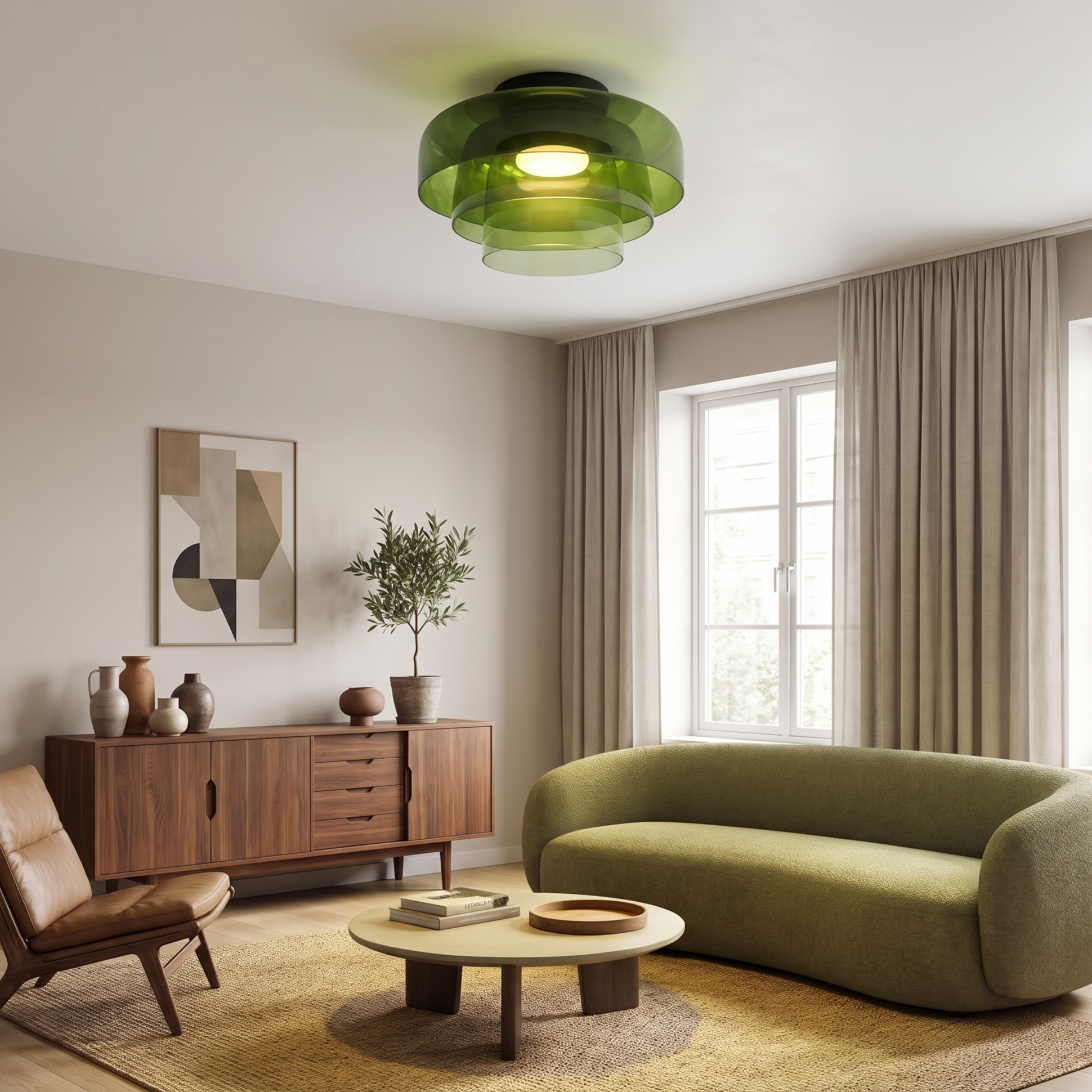 Medieval Flush Mount Glass Ceiling Lamp Design