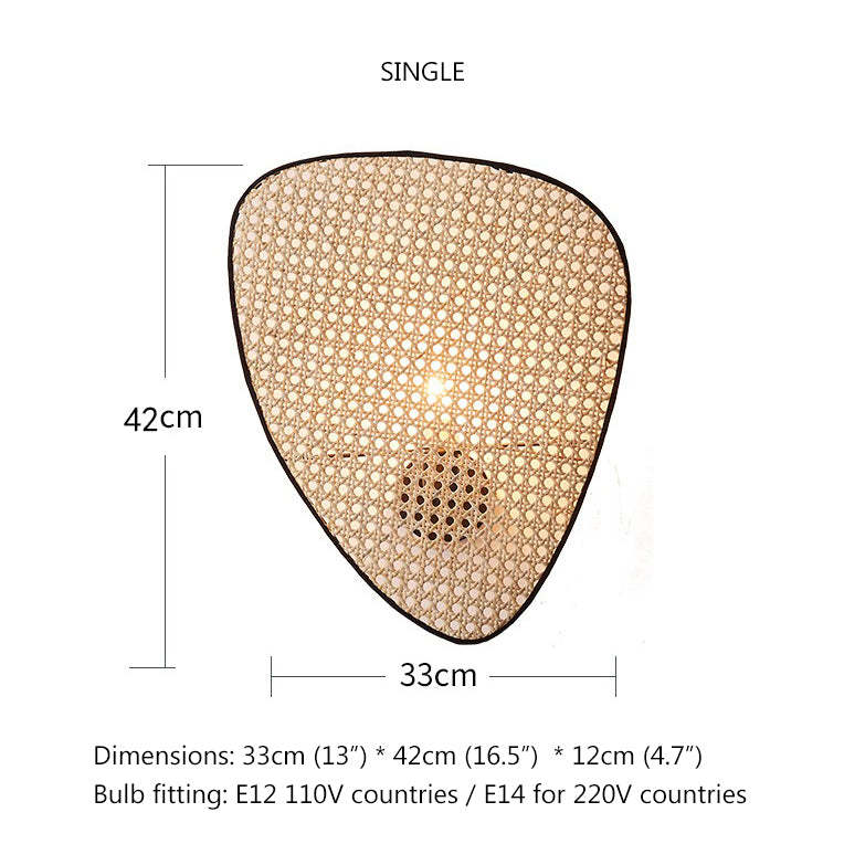 Anjuna Rattan Bamboo Wall Light-labpiecesign