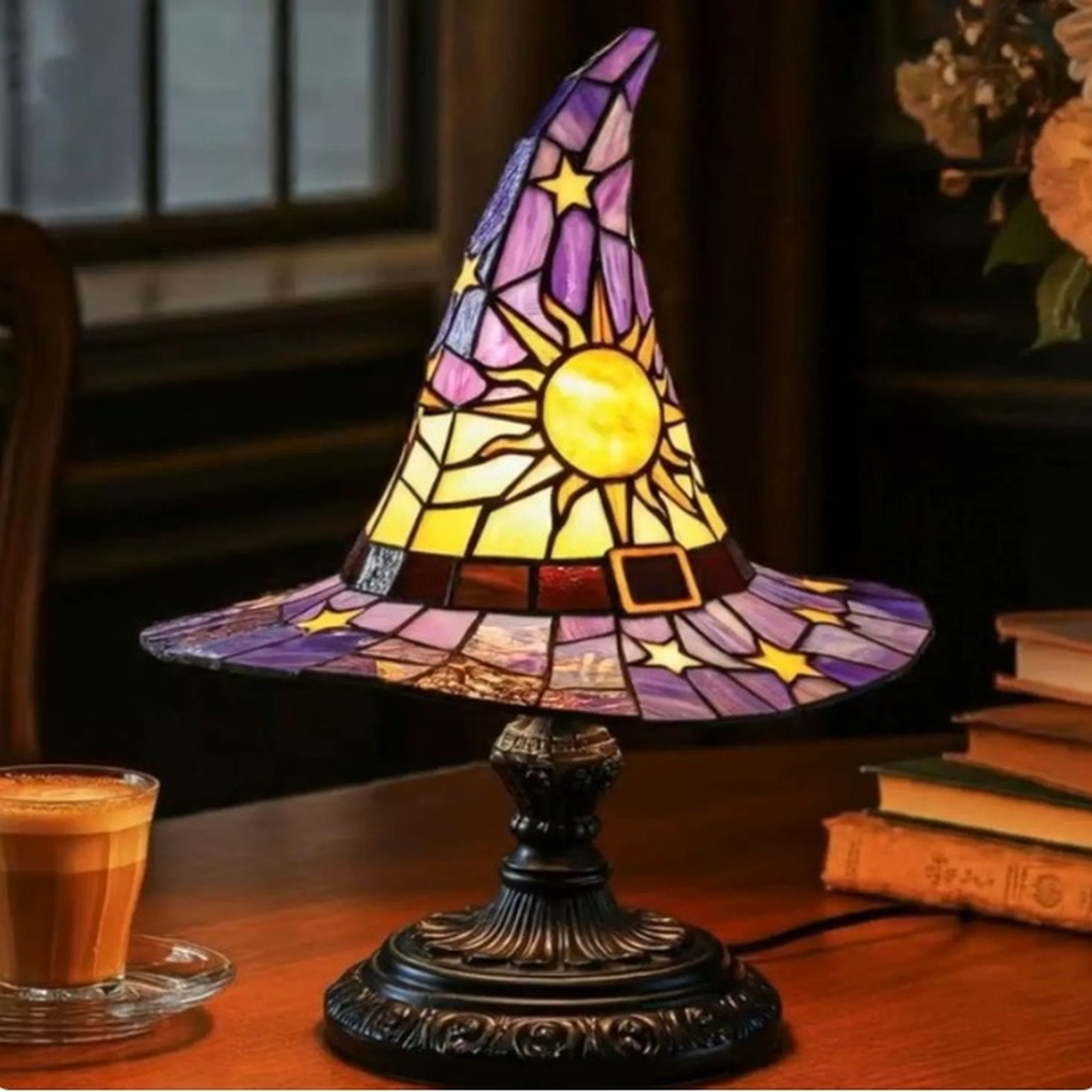 🪄 Halloween Witch Hat Lamp – USB LED Tabletop Night Light
