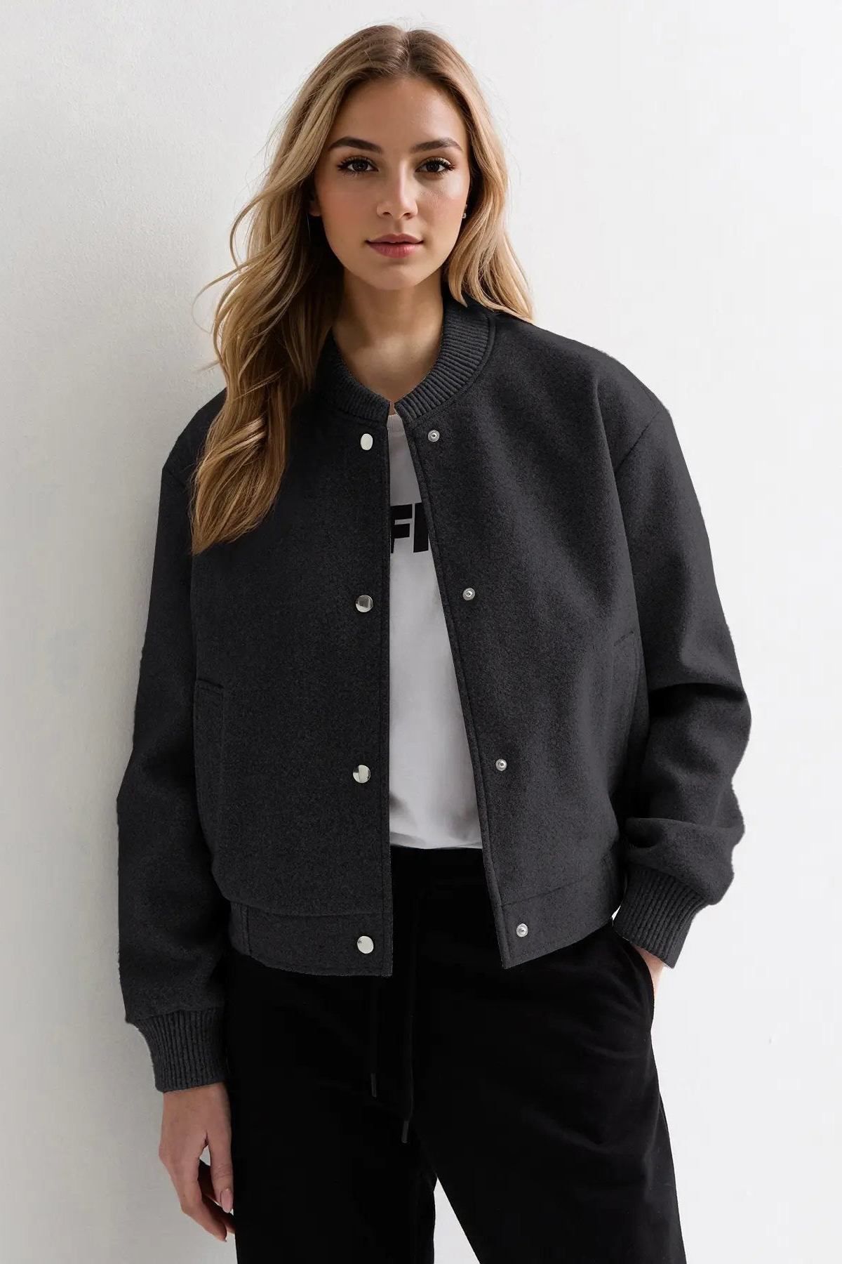 Autumn Casual Baseball Collar Button-Up Long Sleeve Soft Jacket
