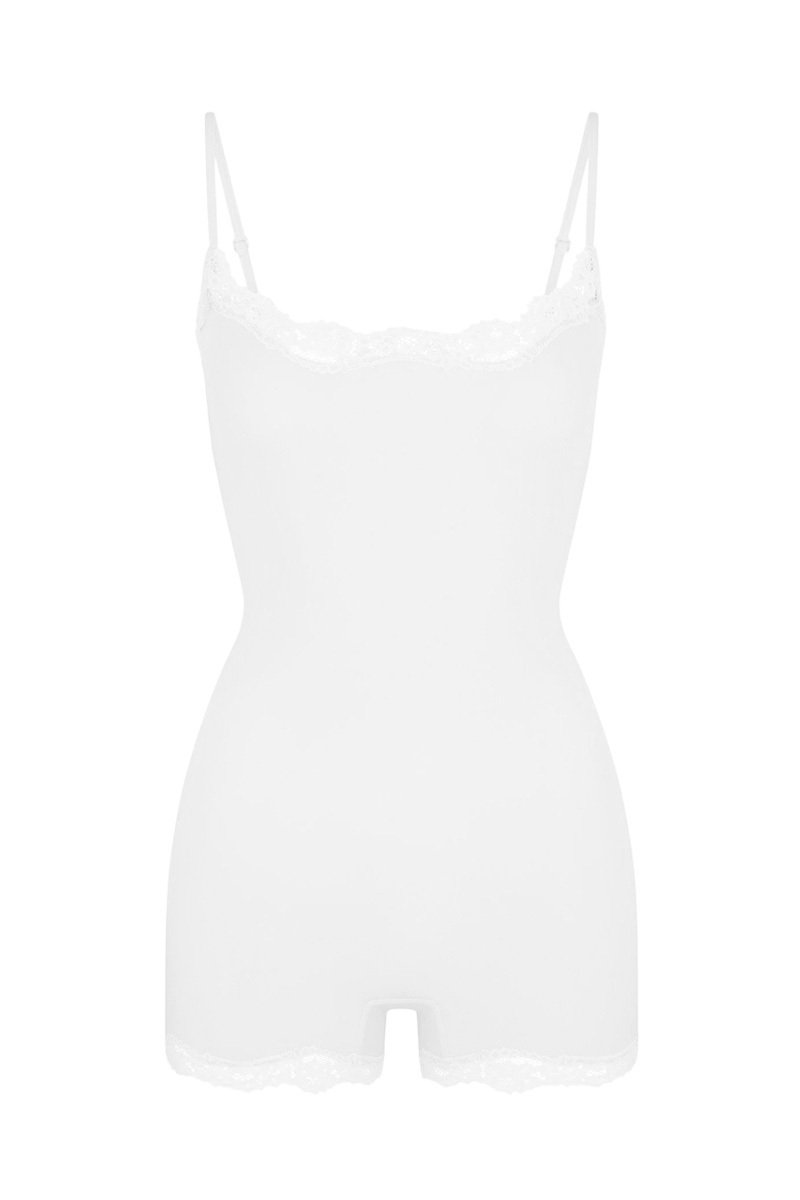 Lace Series Women's Spaghetti Strap Lace Trim Breathable Playsuit