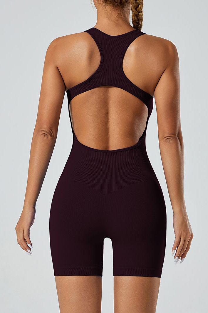 Athletic U Neck Seamless Tummy Control Shaping Playsuit