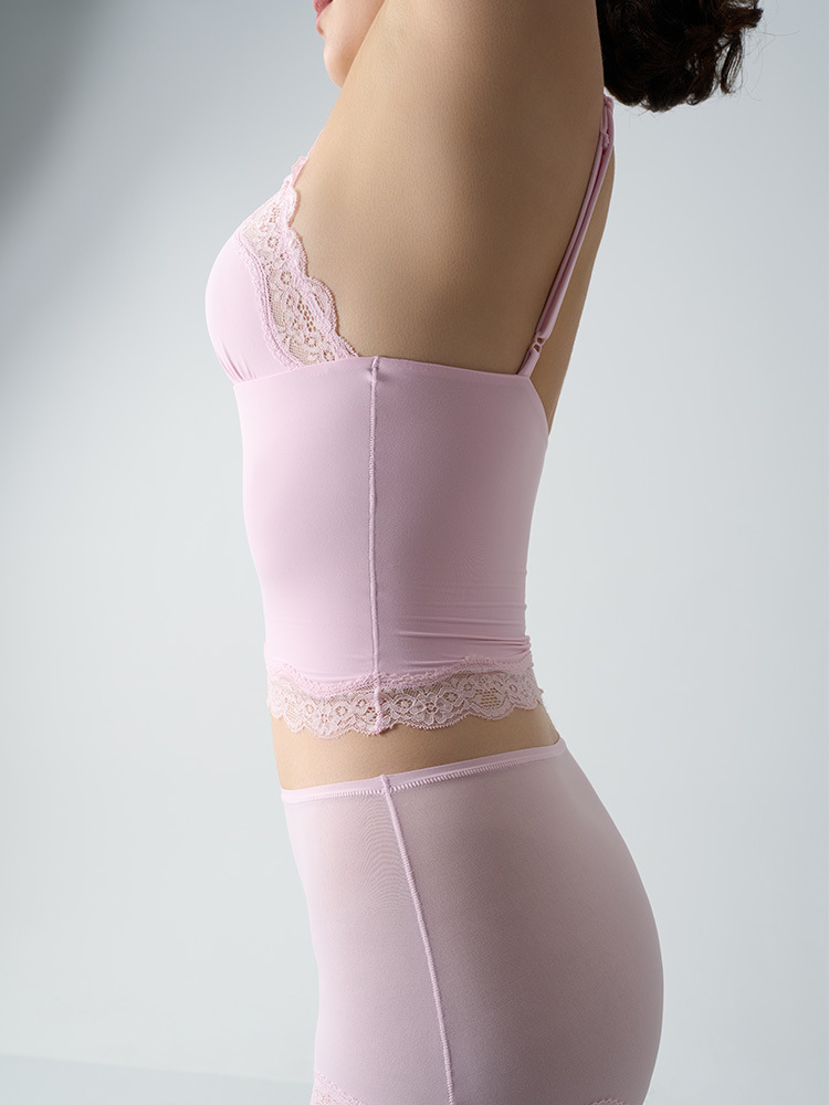 Sexy Thin Strap Lace Trim Slim Camisole & Panties Co-ord-KATCH ME
