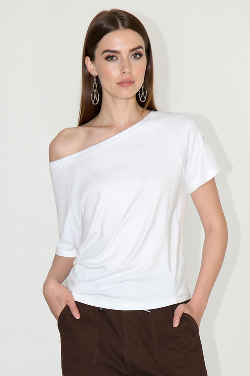 Classy Summer Sloping Shoulder Short Sleeve Loose Top-KATCH ME