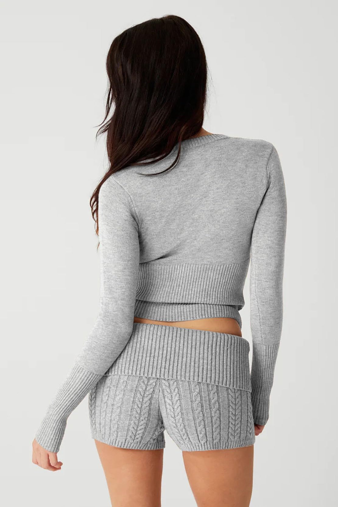 Elegant Round Neck Long Sleeve Button-Up Knit Cardigan