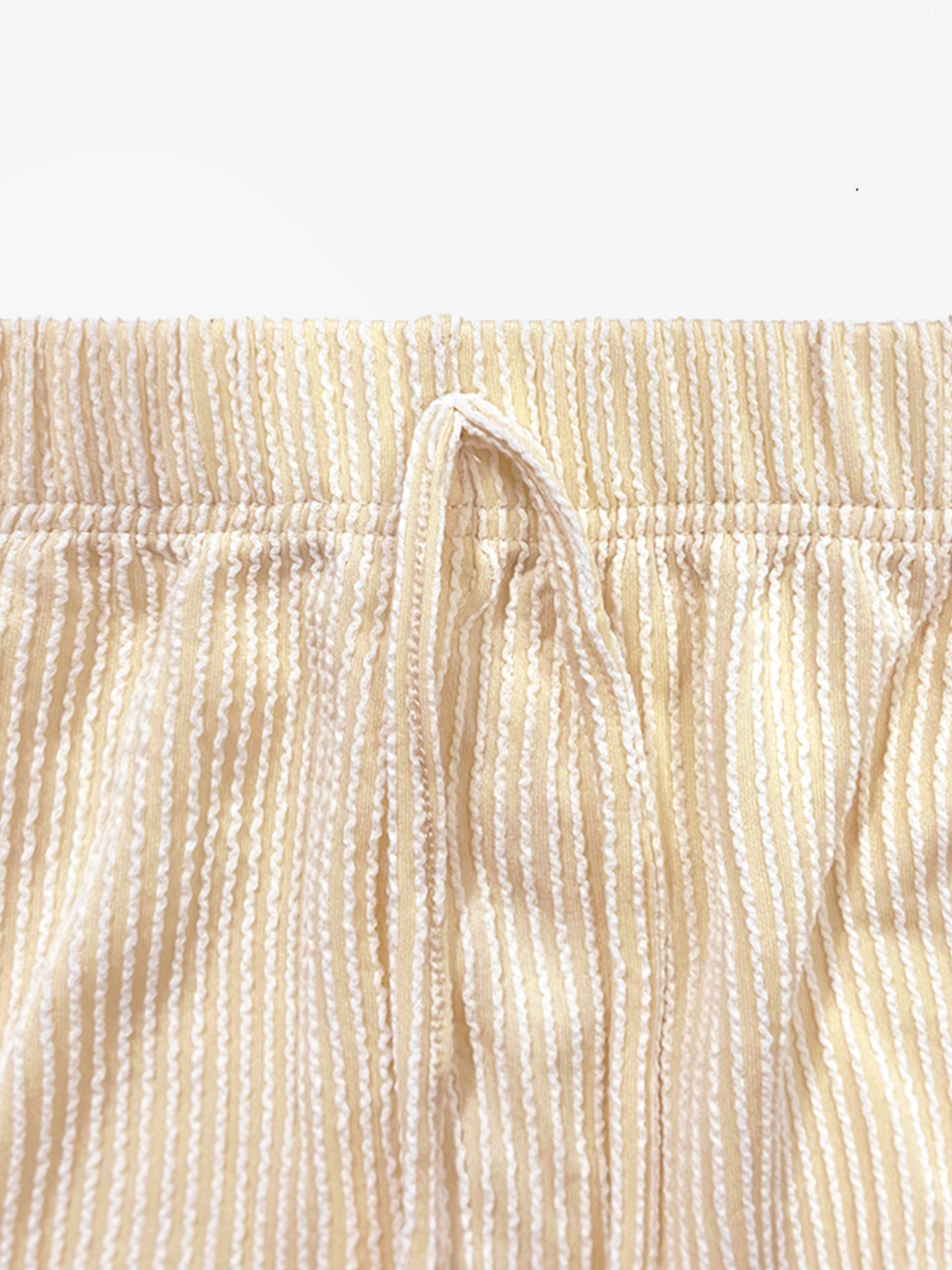 Pinstripe Cap Sleeve Loose Top & Drawstring Decor Shorts Co-ord