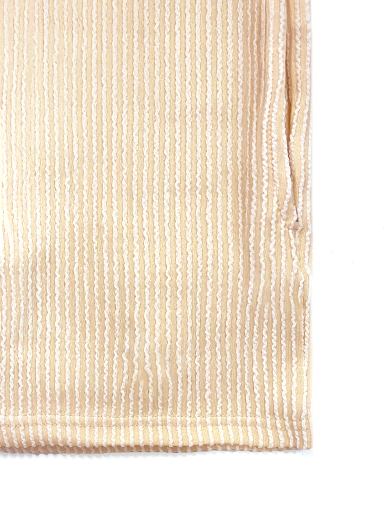Pinstripe Cap Sleeve Loose Top & Drawstring Decor Shorts Co-ord