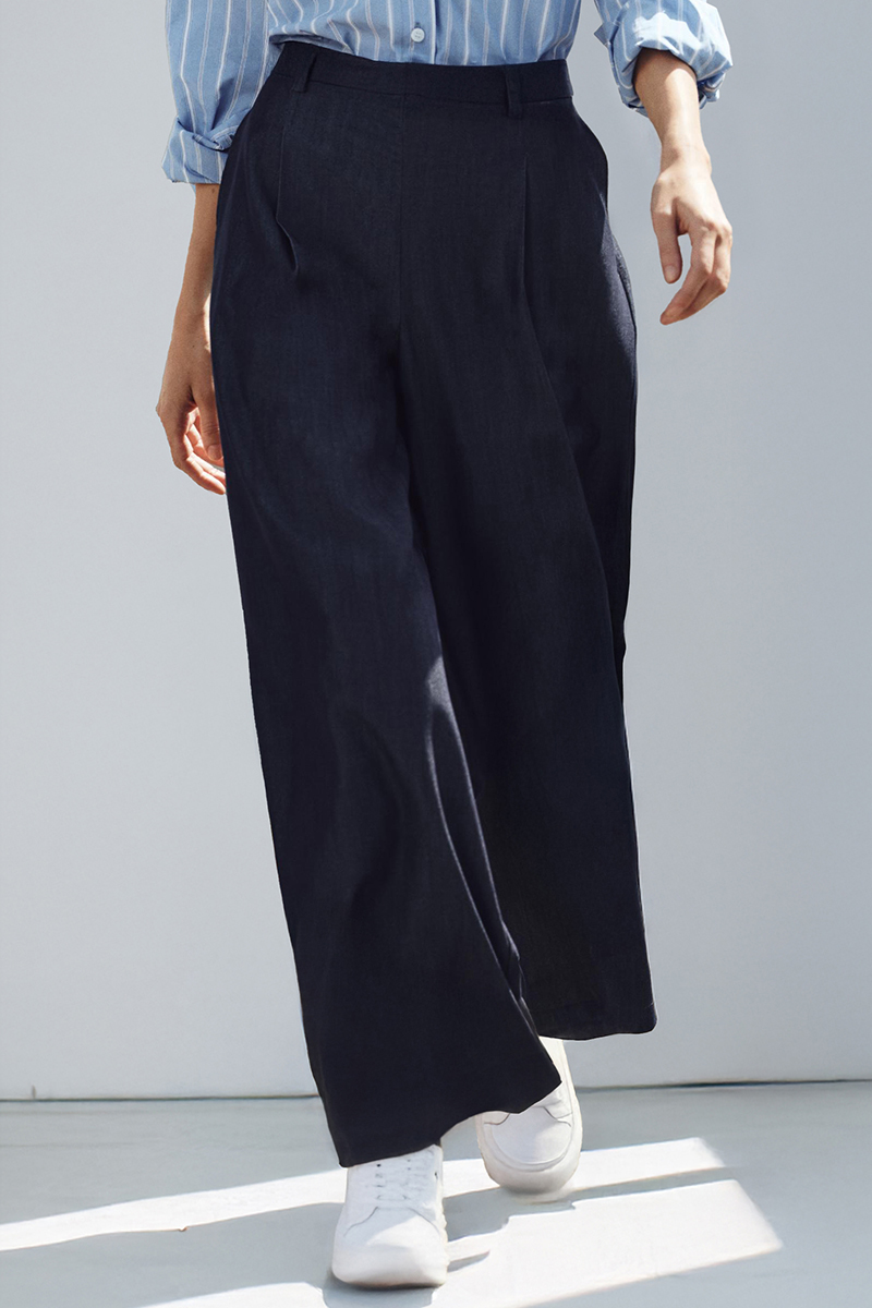 Versatile Solid Color Mid-Rise Wide Leg Suiting Pants