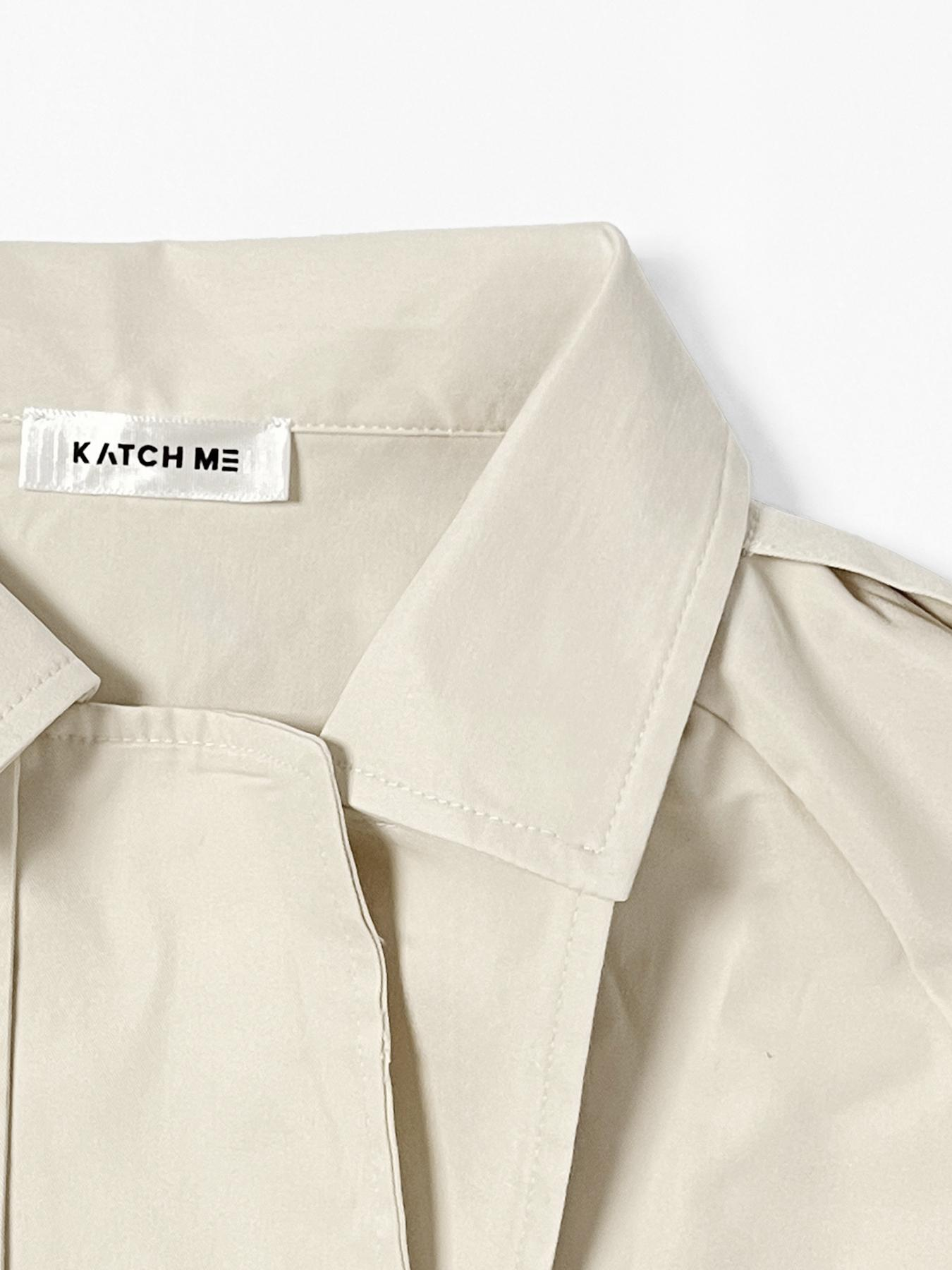 Classy Notch Lapel Double Breasted Belt Decor Trench Coat