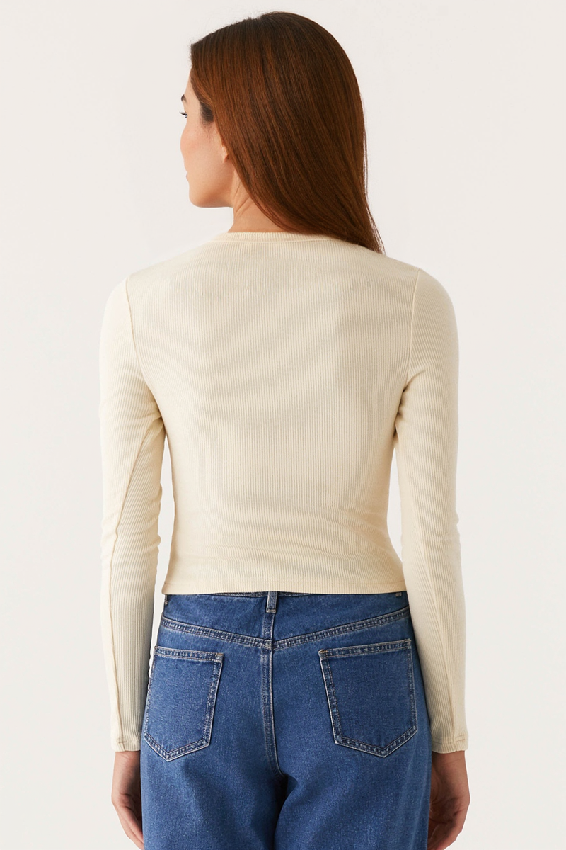 Versatile Solid Color Knit Button-Up Slim Top-KATCH ME