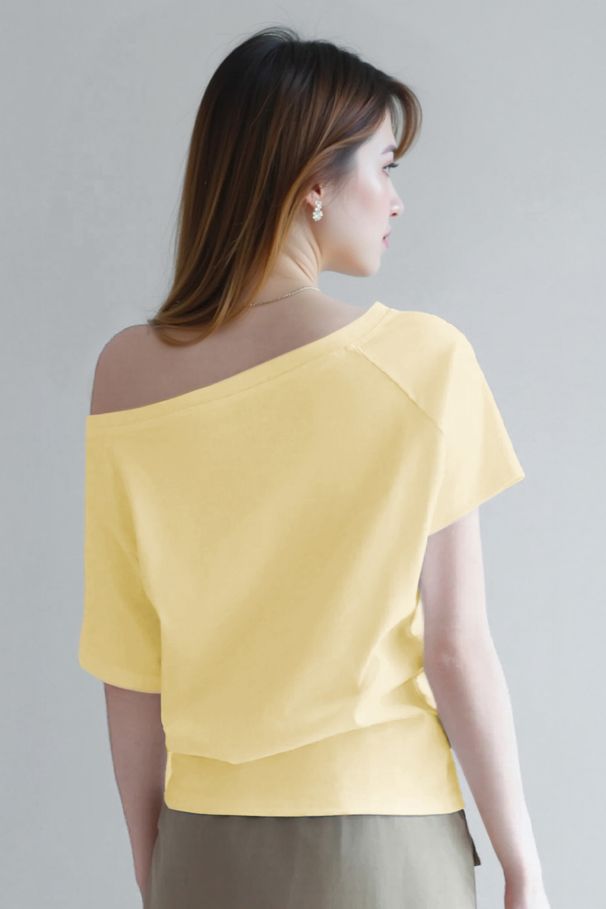 Classy Summer Sloping Shoulder Short Sleeve Loose Top