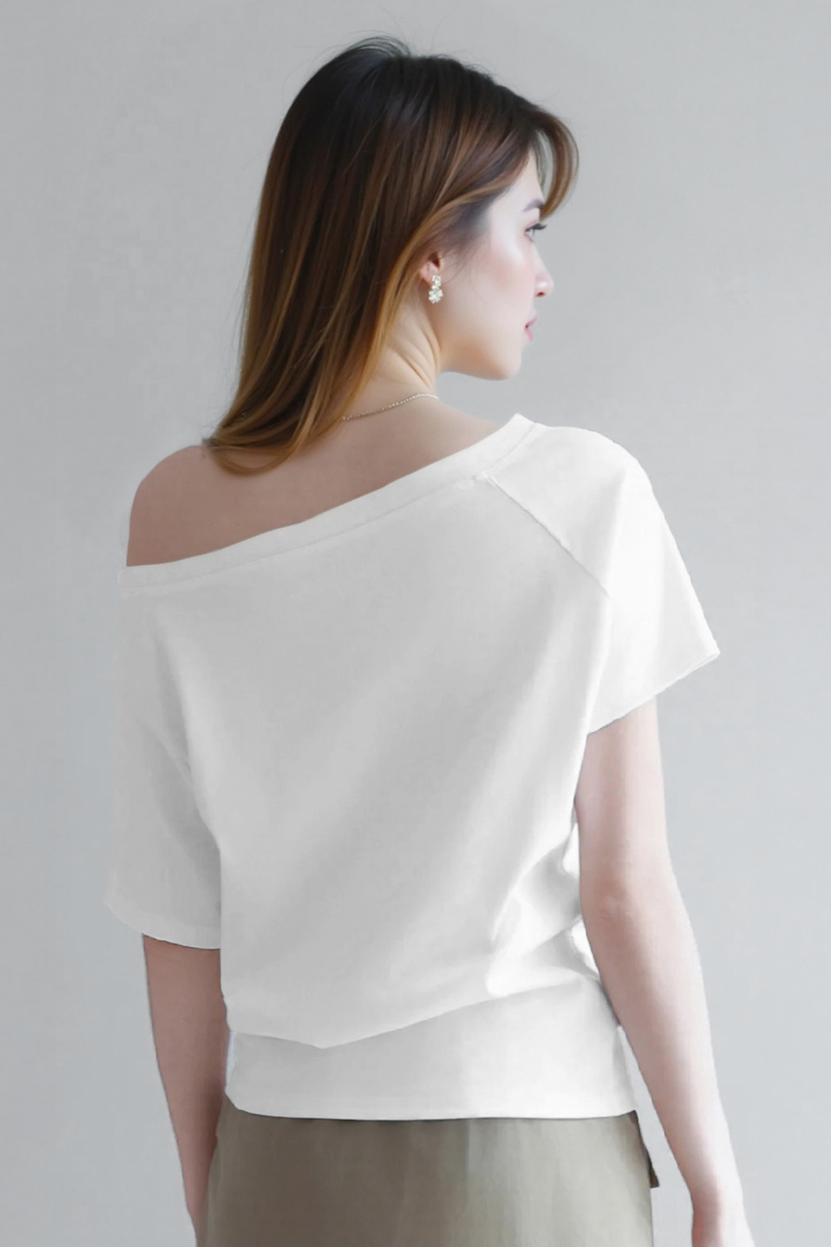 Classy Summer Sloping Shoulder Short Sleeve Loose Top