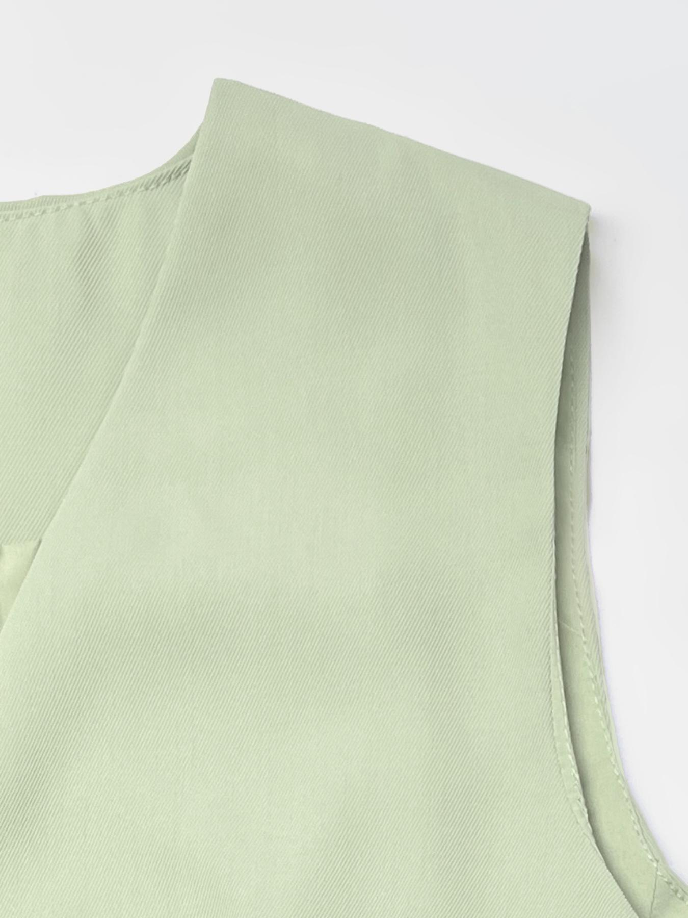 Summer Elegant V Neck Sleeveless Button Tank & Pleated Mini Skirt Co-ord