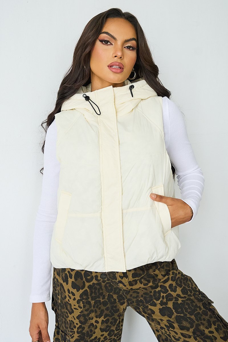 Fall & Winter Street Solid Color Hooded Zip-Up Thermal Vest-KATCH ME