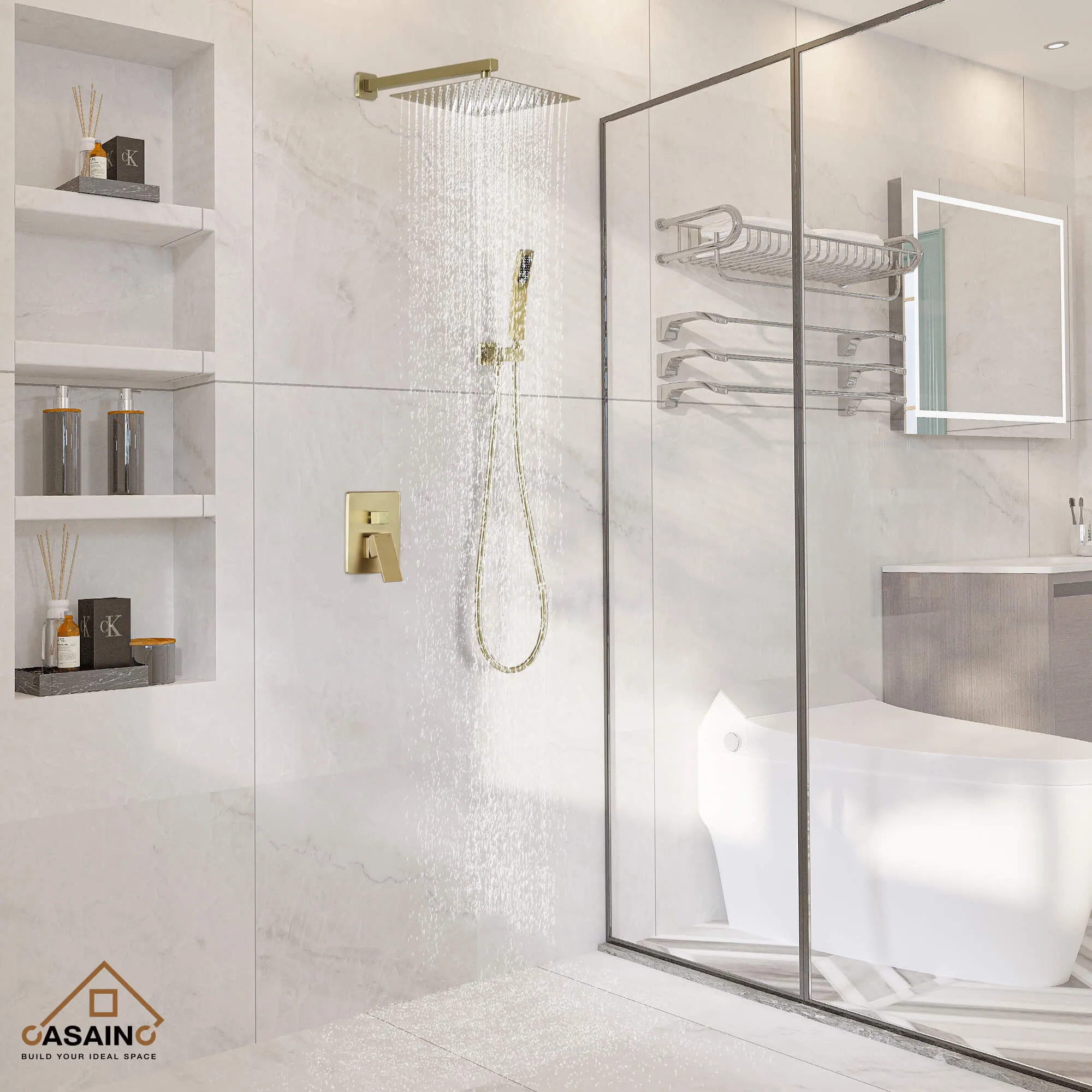 Brushed Gold Shower System