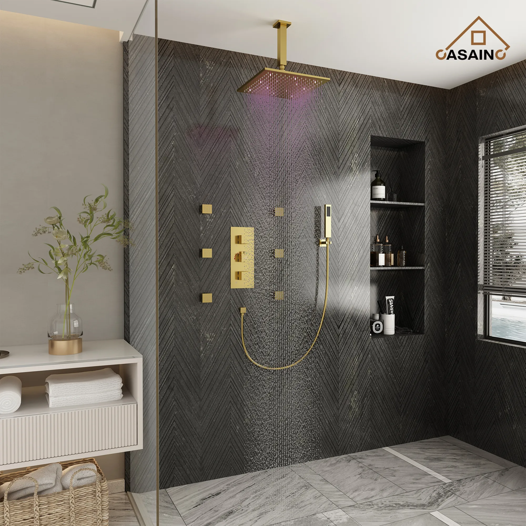 Smart Shower System with LED Lights