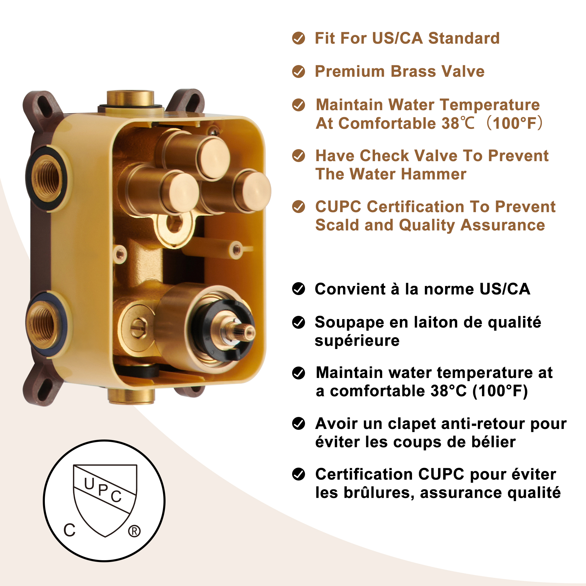 Electroplated Coating Technology 22-inch Dual Function Thermostatic Rainfall Slimline Showerhead Shower System