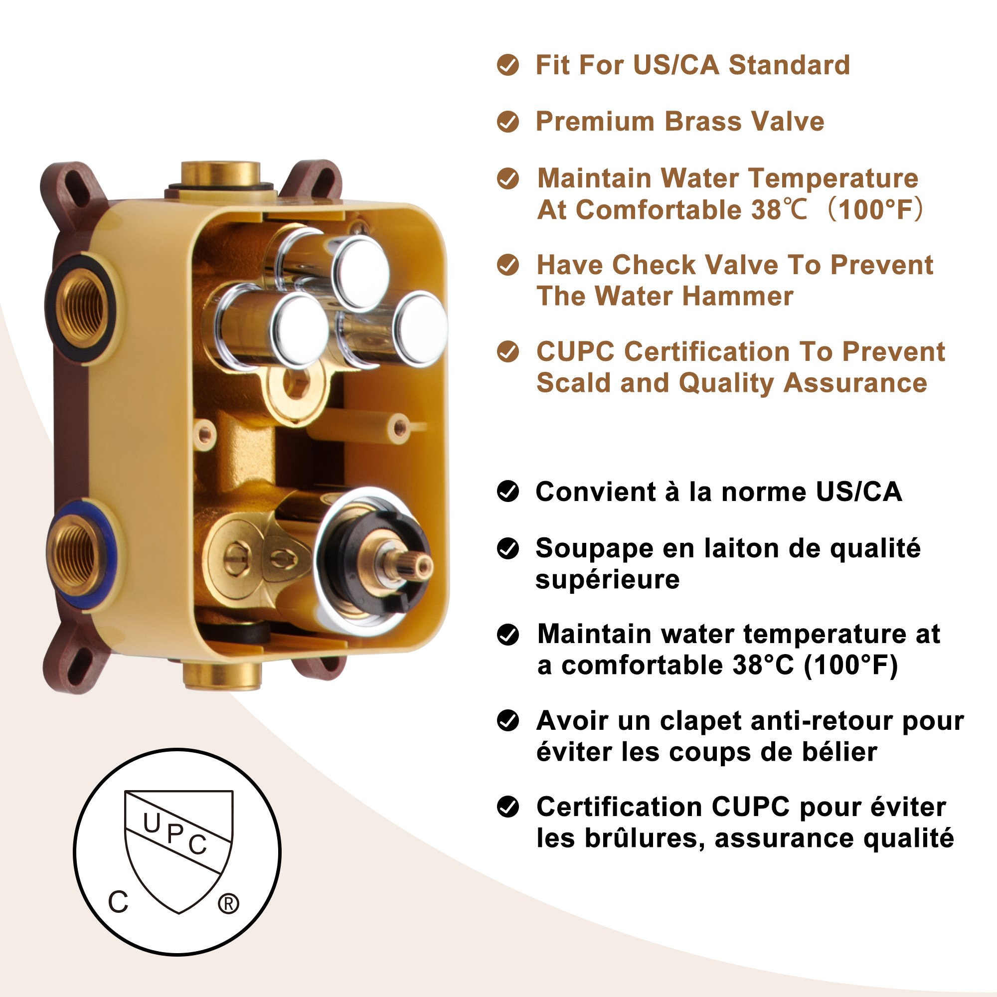 Electroplated Coating Technology 22-inch Dual Function Thermostatic Rainfall Slimline Showerhead Shower System