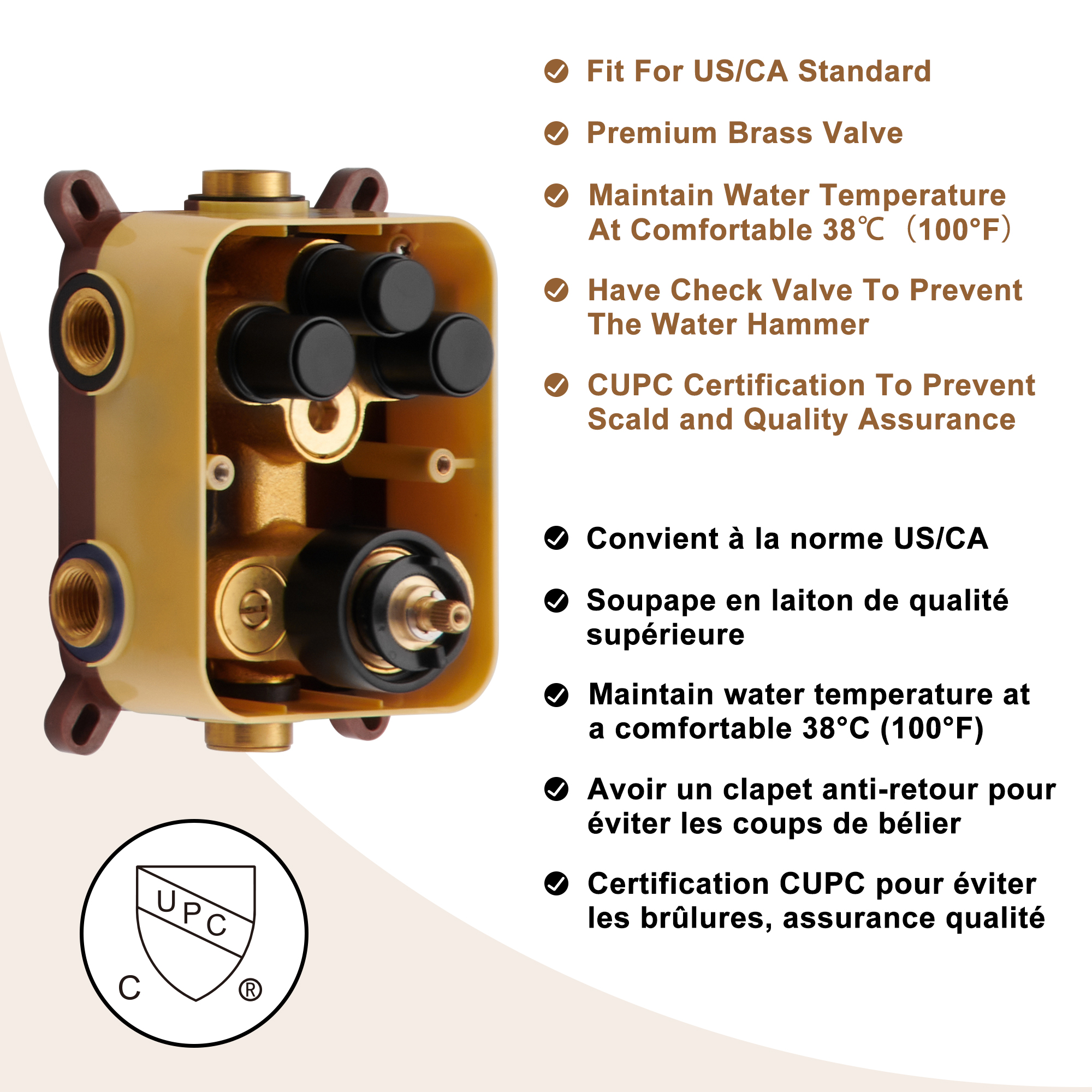 Electroplated Coating Technology 22-inch Dual Function Thermostatic Rainfall Slimline Showerhead Shower System