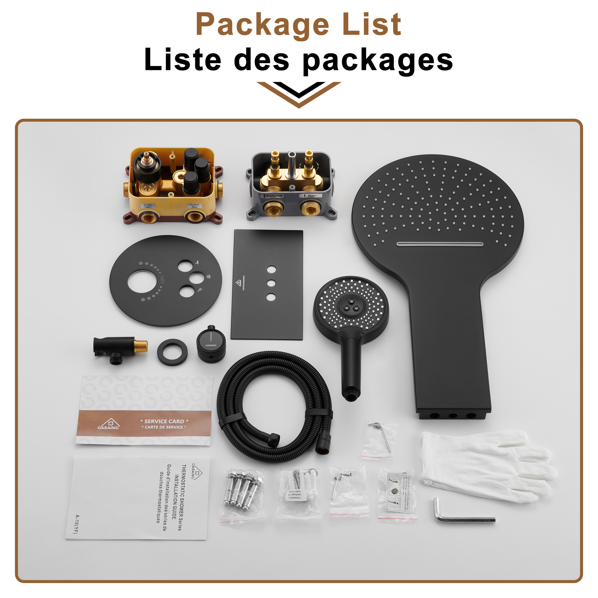 Electroplated Coating Technology 22-inch Dual Function Thermostatic Rainfall Slimline Showerhead Shower System