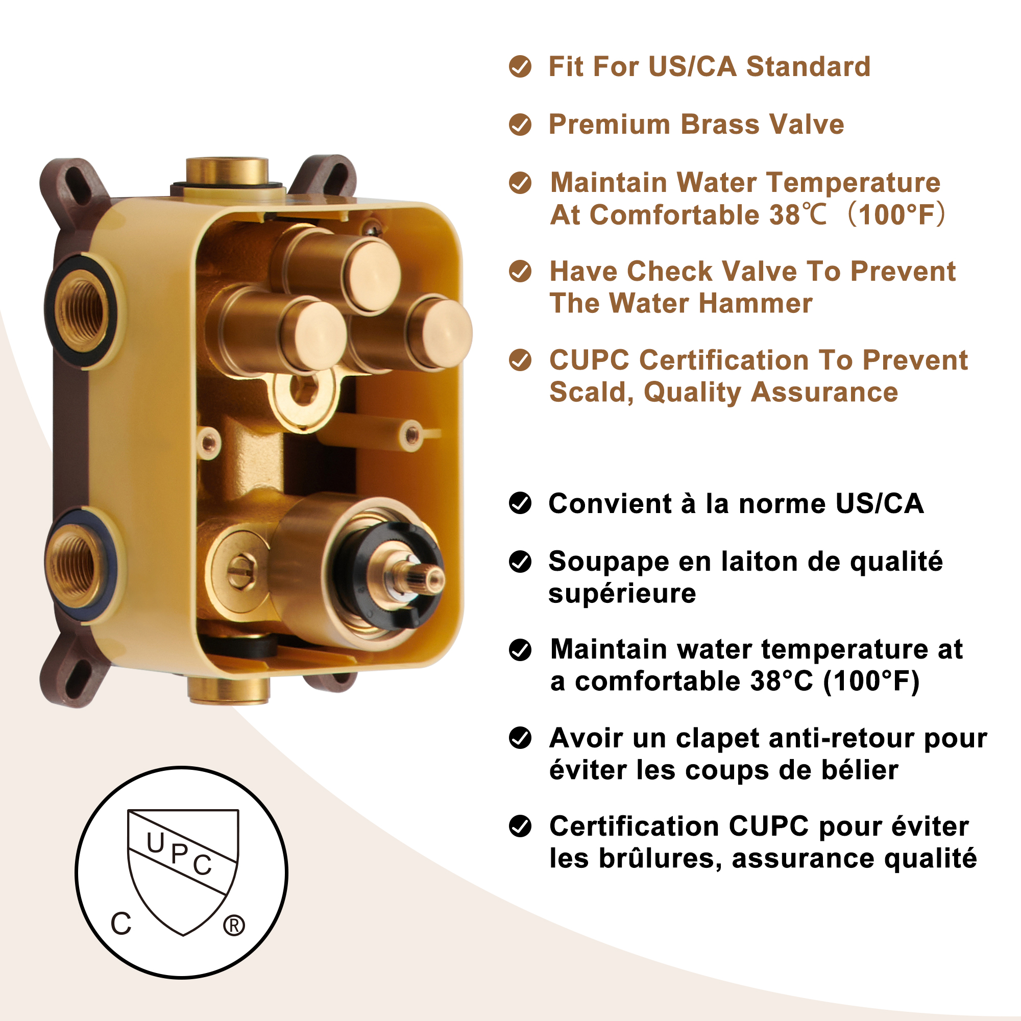 Push-Button Control High Quality Luxury Showerhead 12-Inch Thermostatic Rainfall Shower System