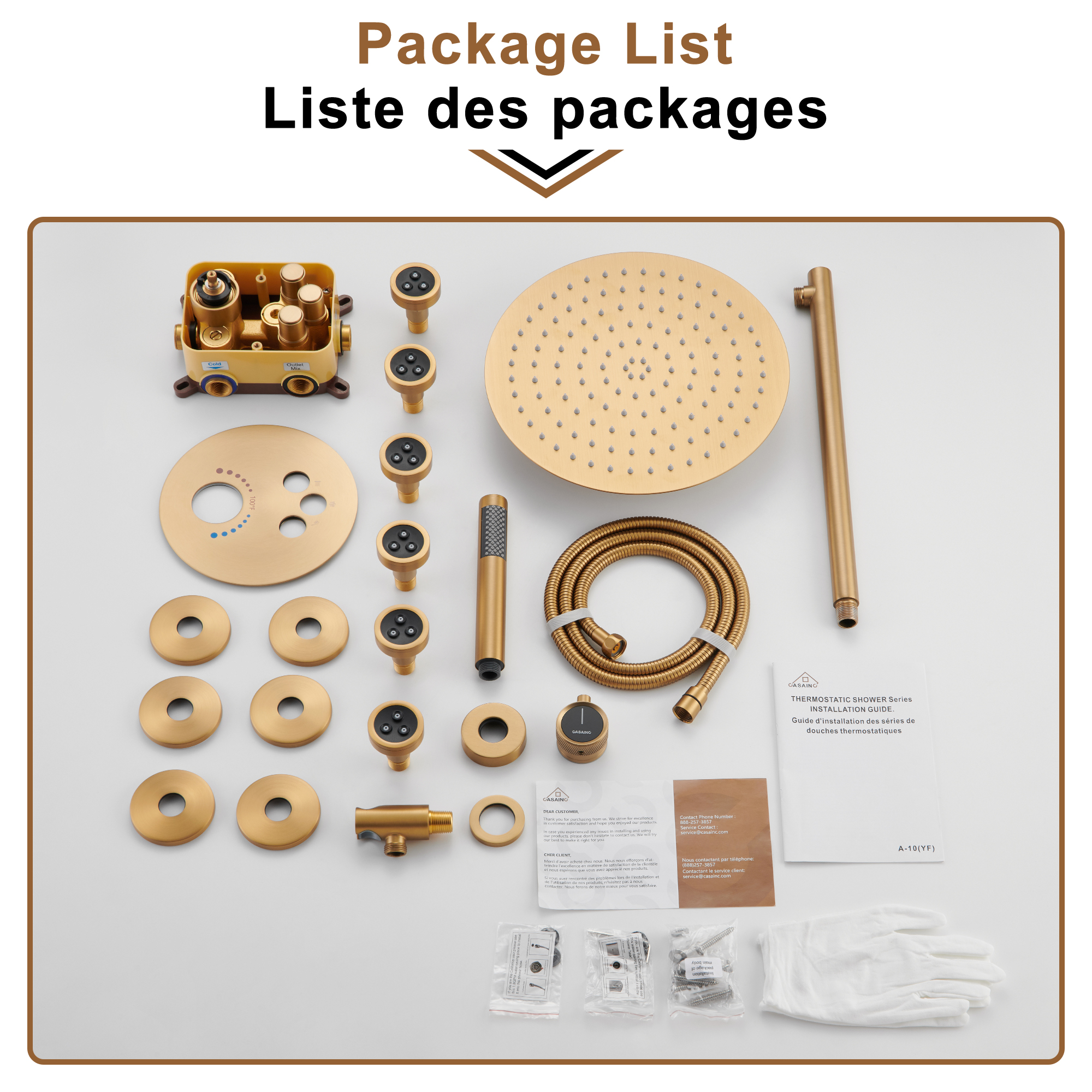 Push-Button Control High Quality Luxury Showerhead 12-Inch Thermostatic Rainfall Shower System