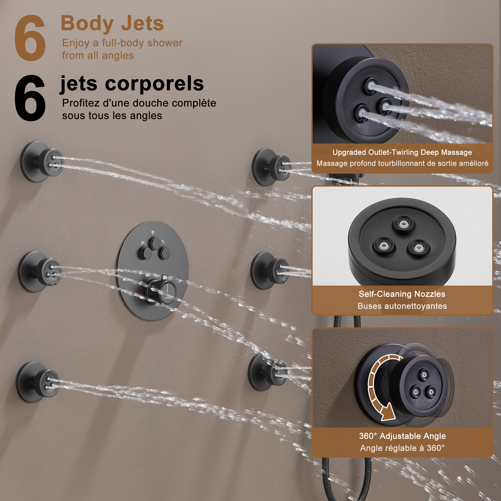 Push-Button Control High Quality Luxury Showerhead 12-Inch Thermostatic Rainfall Shower System