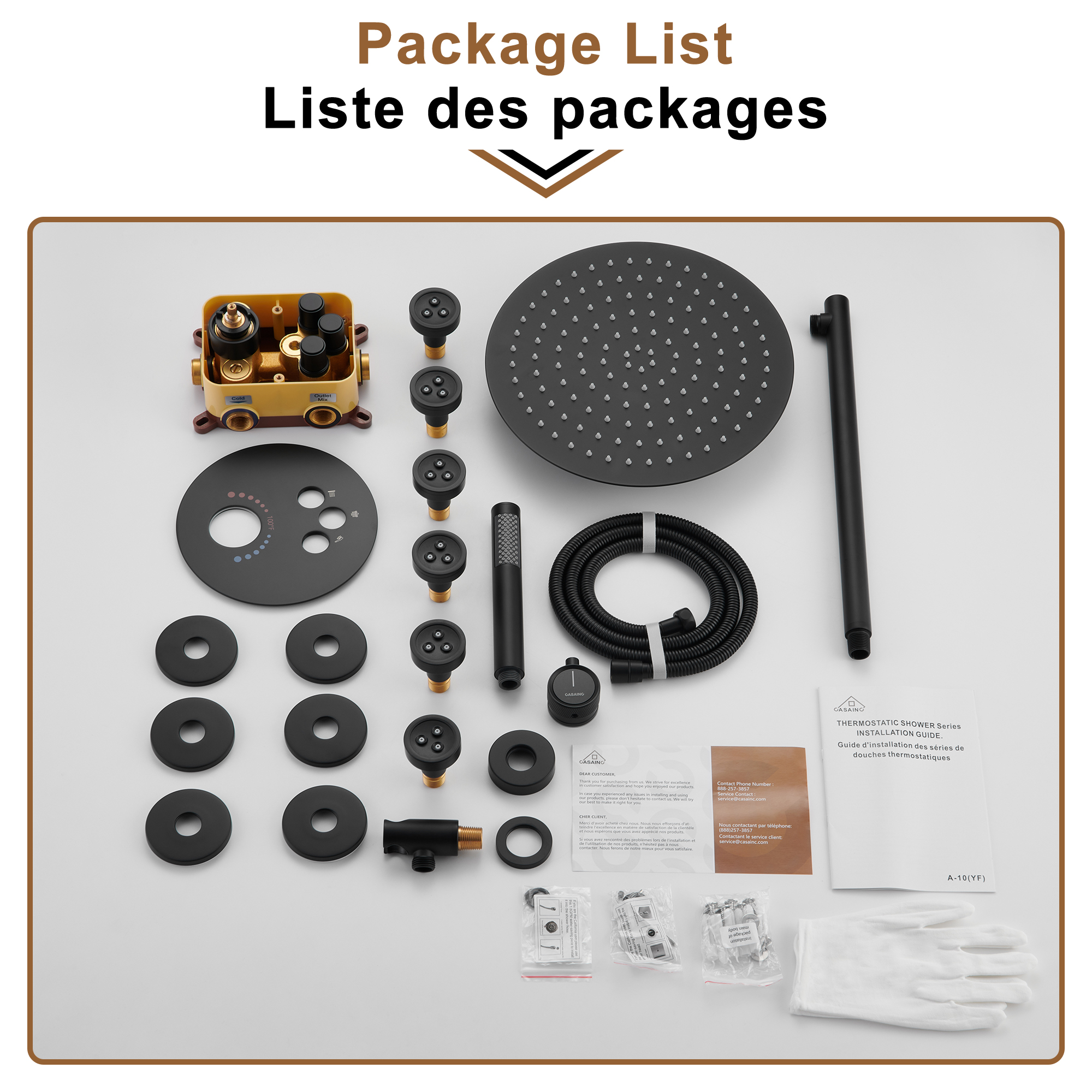 Push-Button Control High Quality Luxury Showerhead 12-Inch Thermostatic Rainfall Shower System