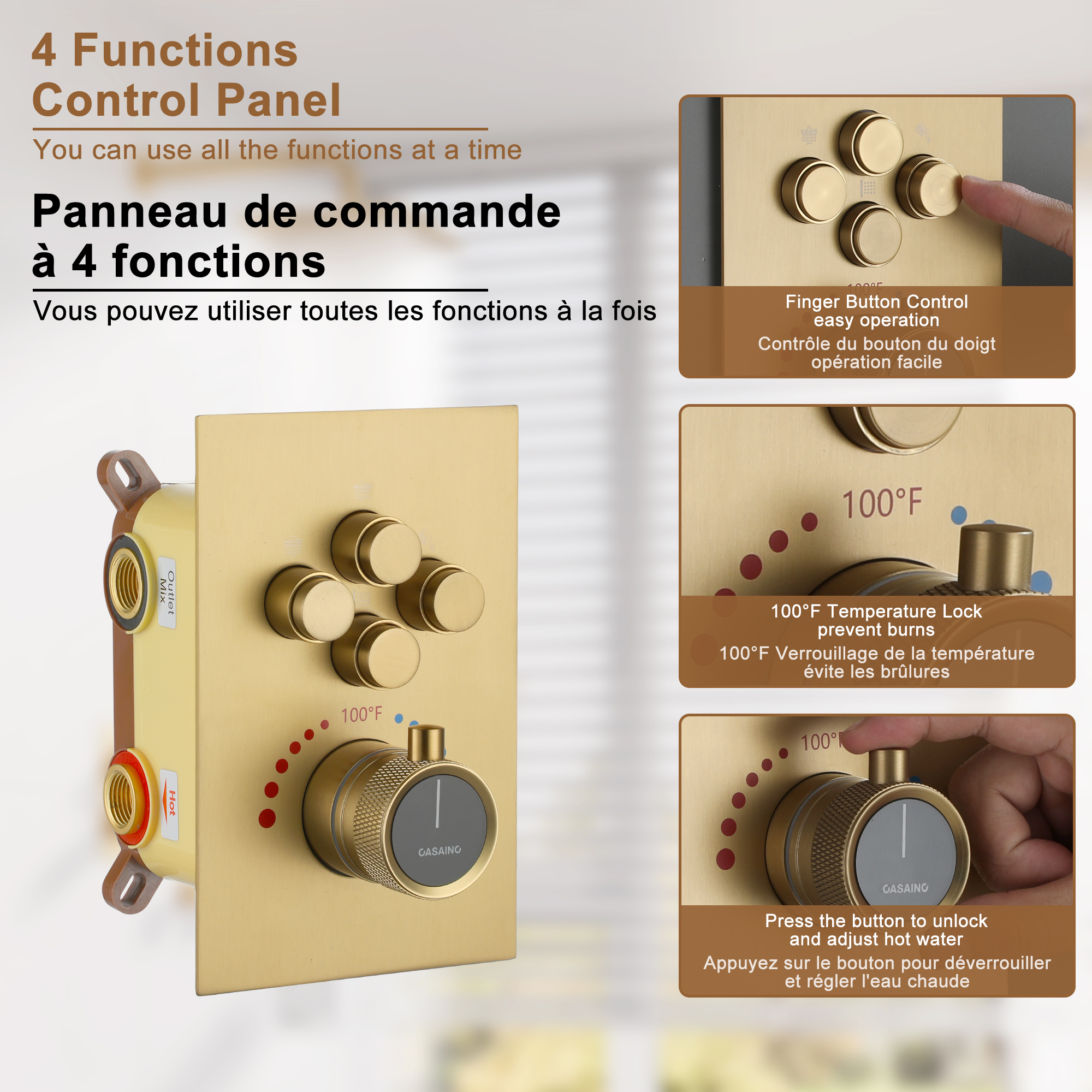 Dual Shower Head System 12-inch Rainfall Shower Deluxe Shower System