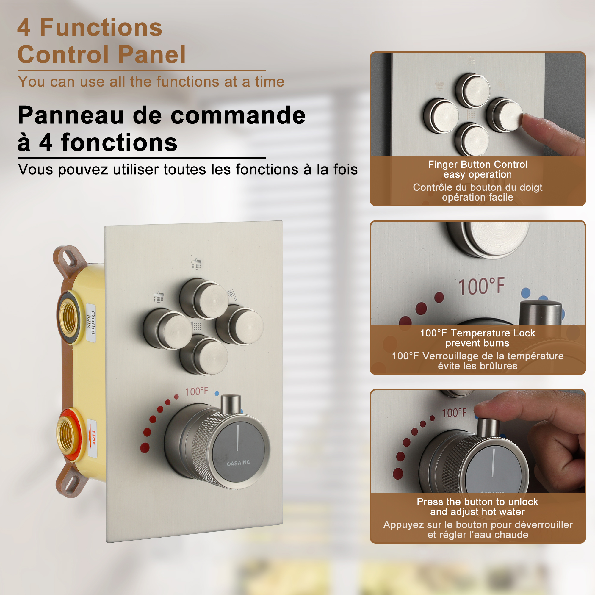 Dual Shower Head System 12-inch Rainfall Shower Deluxe Shower System