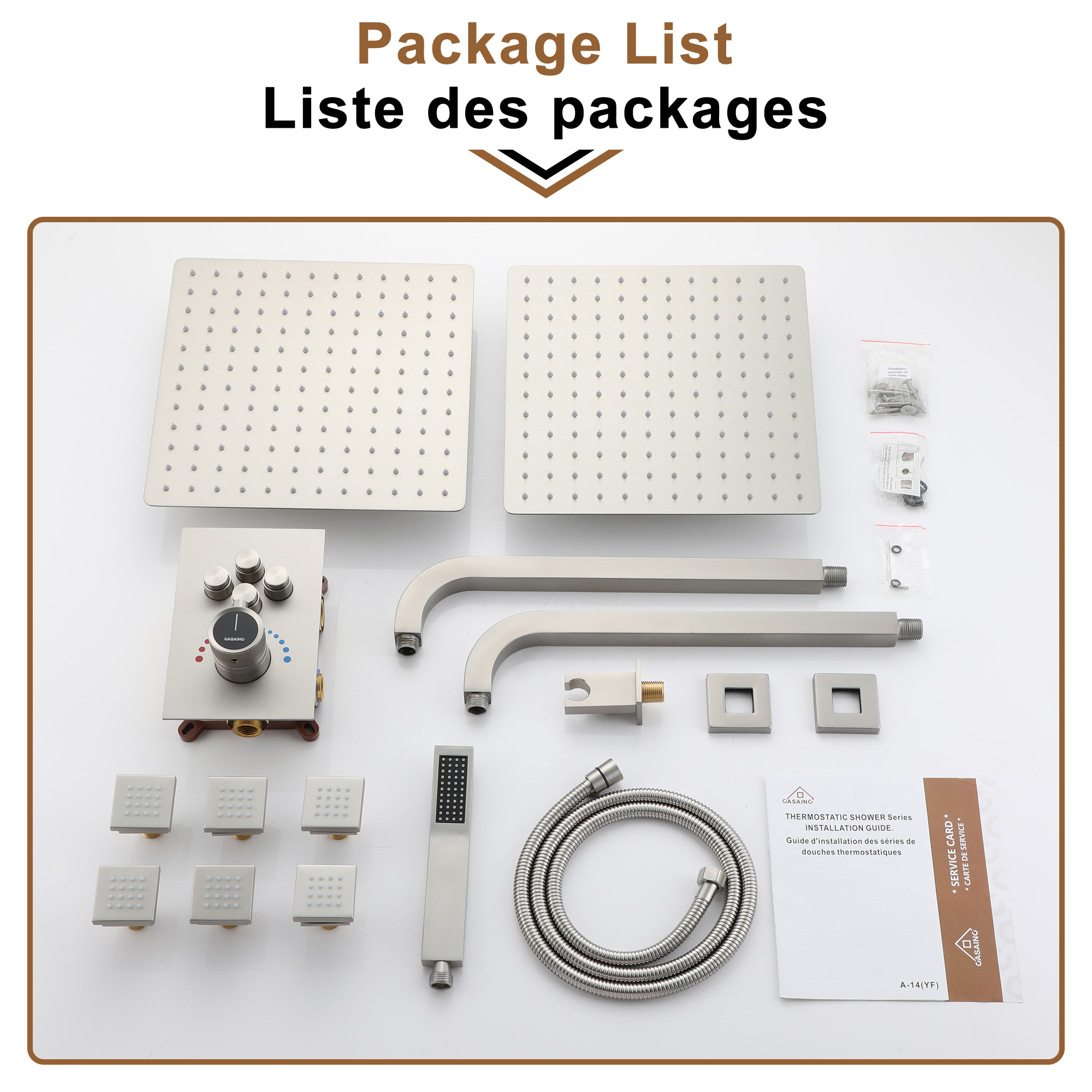 Dual Shower Head System 12-inch Rainfall Shower Deluxe Shower System