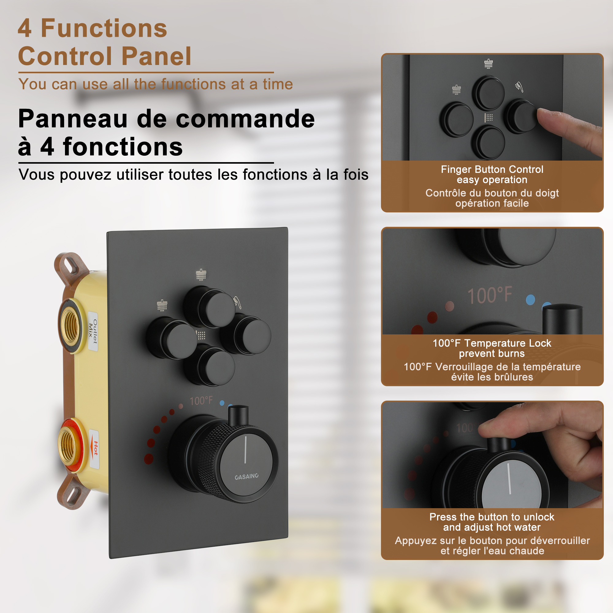 Dual Shower Head System 12-inch Rainfall Shower Deluxe Shower System