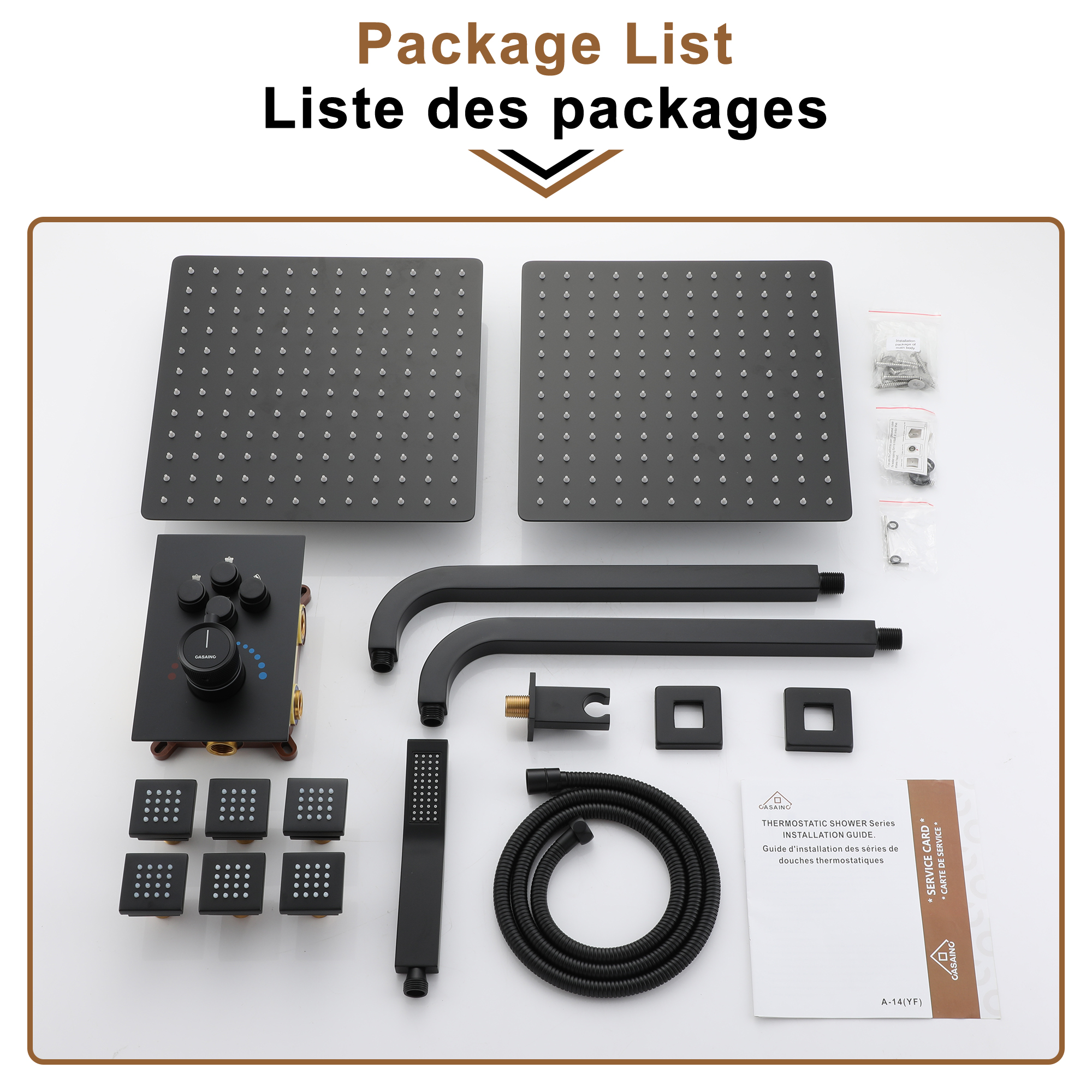 Dual Shower Head System 12-inch Rainfall Shower Deluxe Shower System