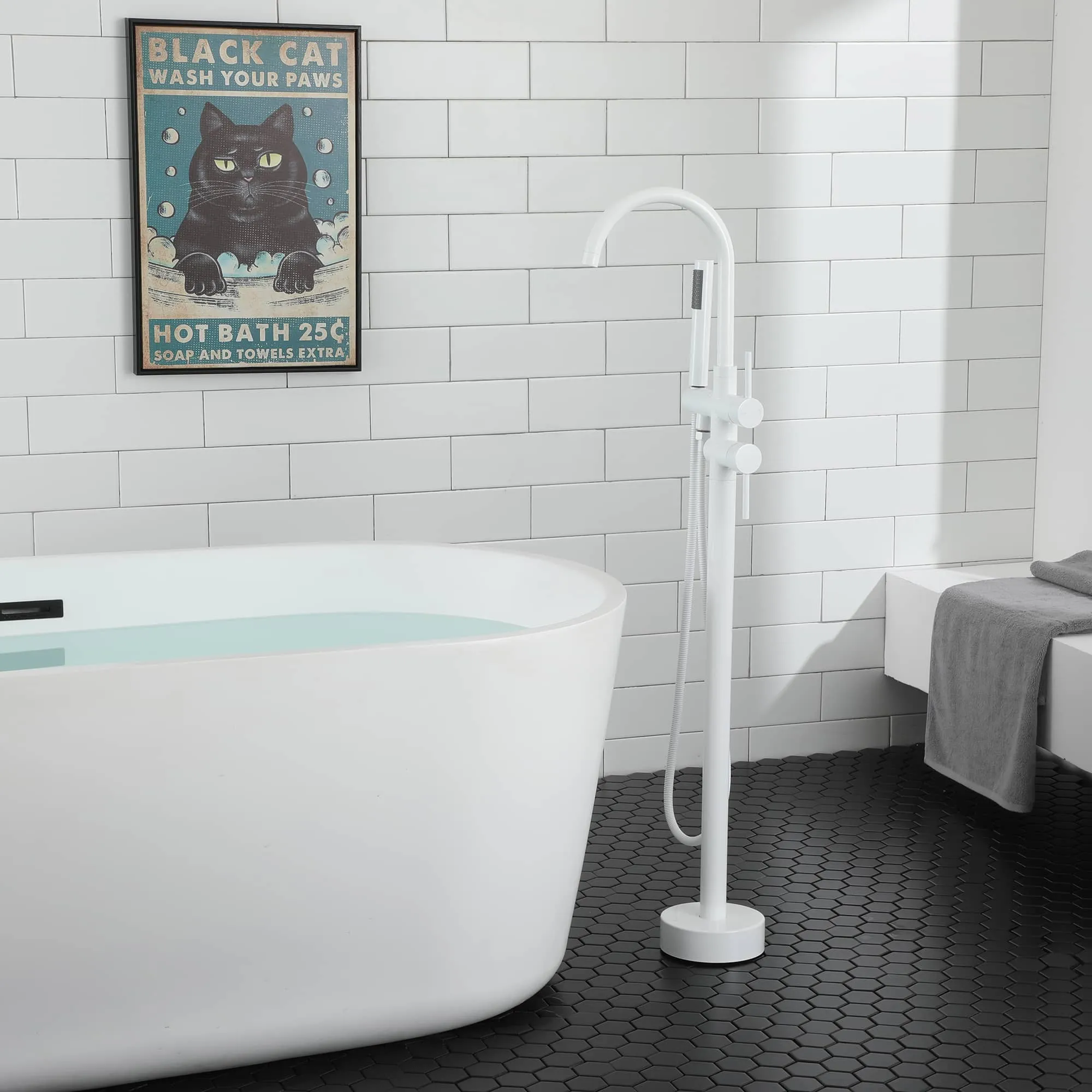 Freestanding Bathtub Faucet with Hand Shower