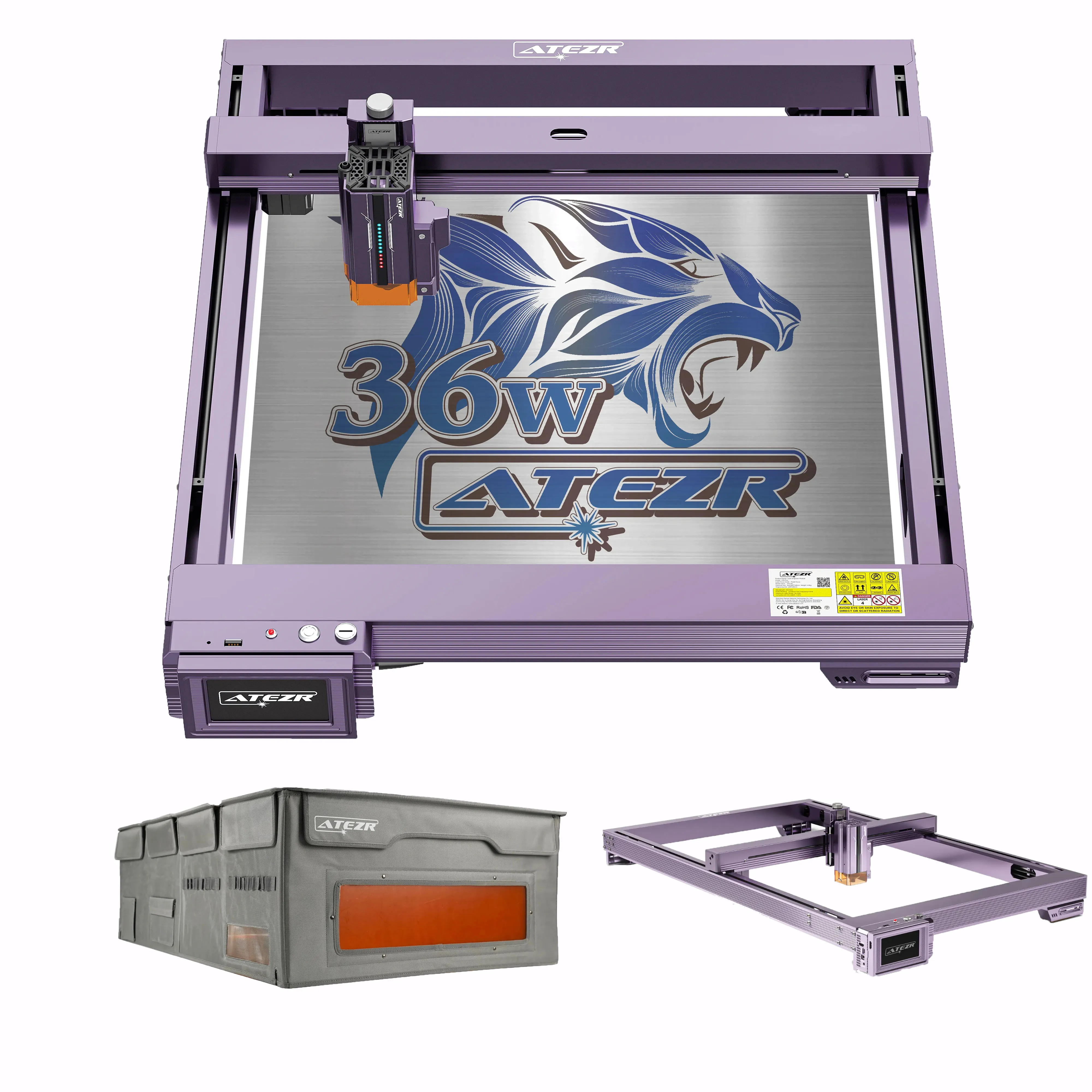Atezr L2 36W Laser Engraver with As Plus & Ke-2 Extension Kit 