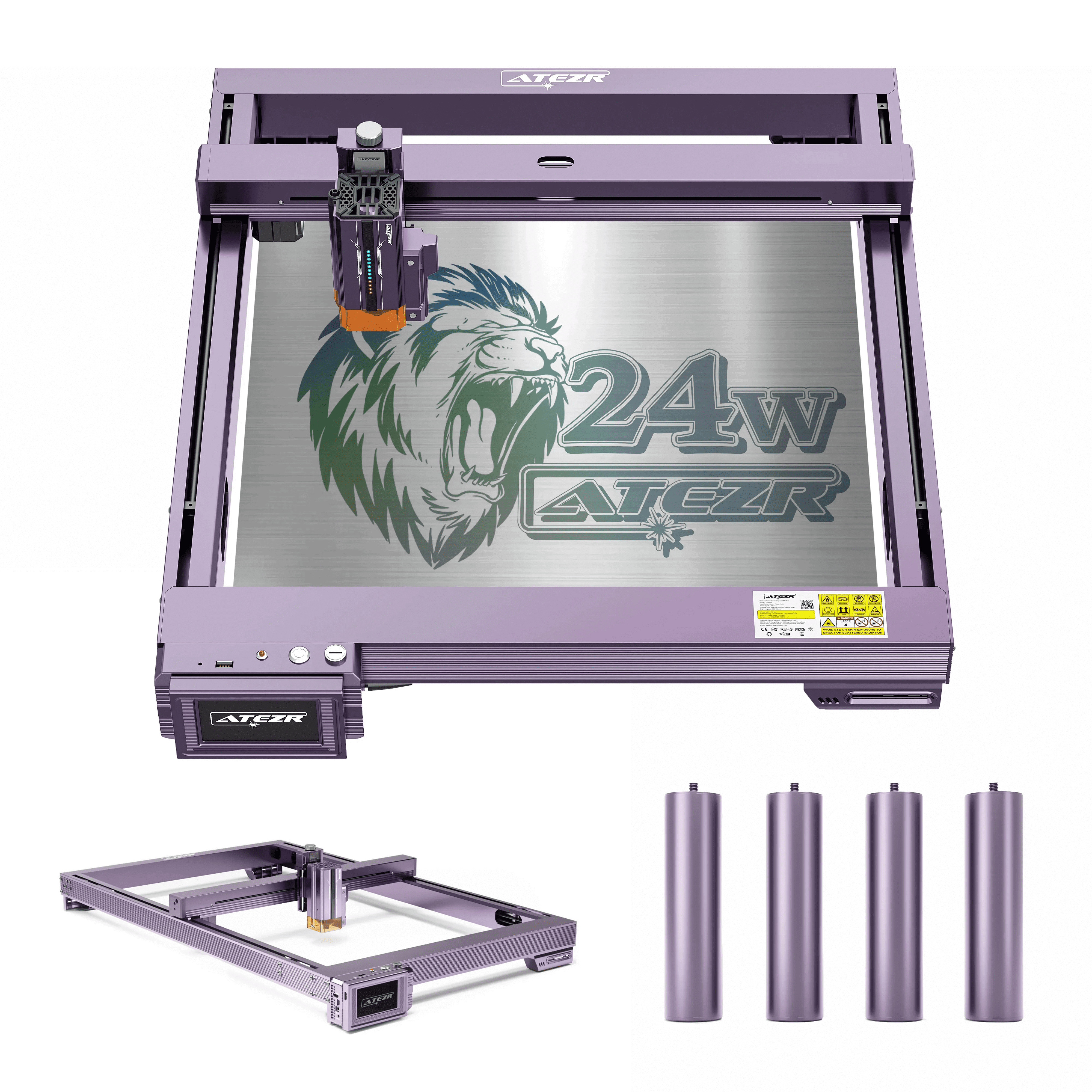 Atezr L2 24W Laser Engraver with KE Extension and Raisers