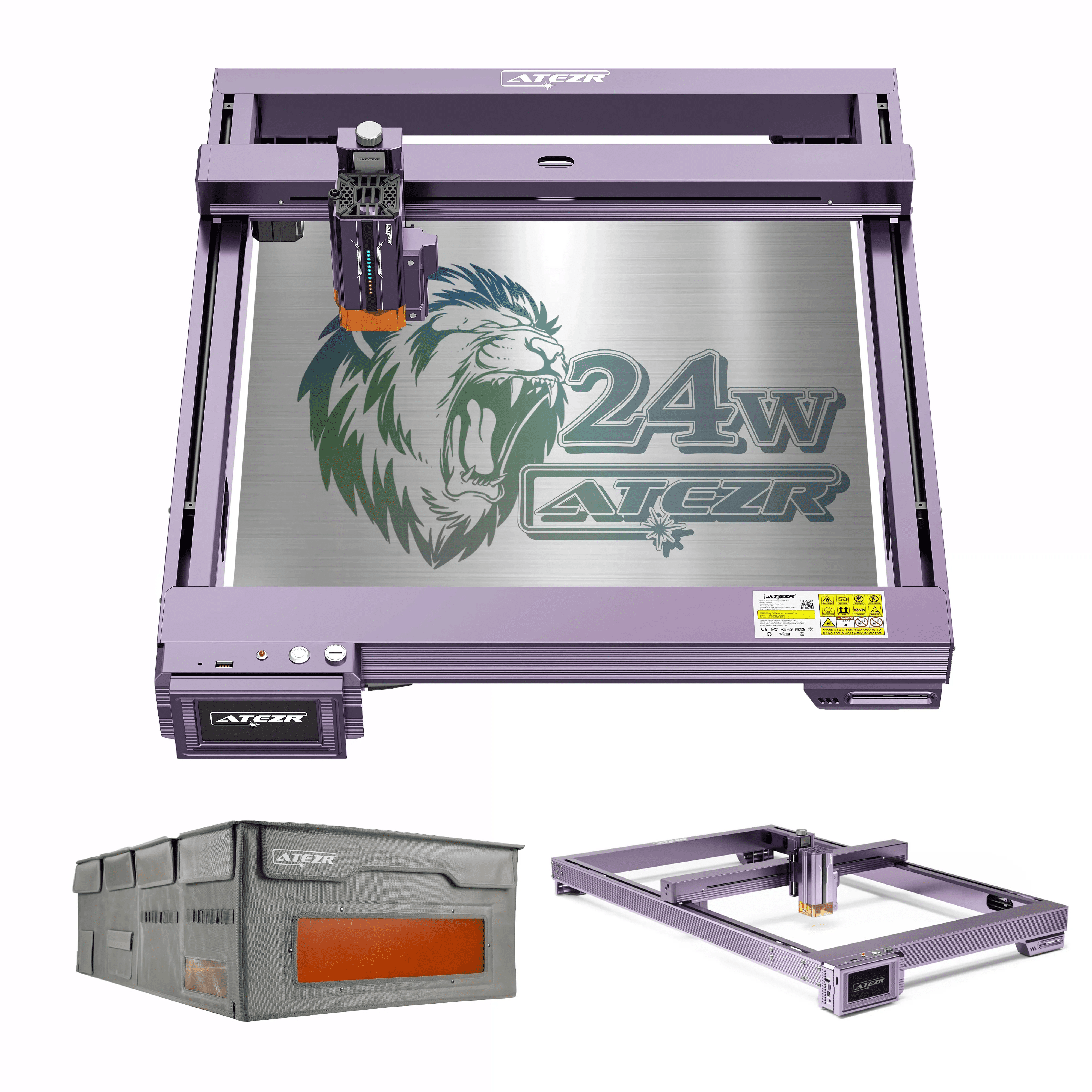 Atezr L2 24W Laser Engraver with As Plus and KE-2 Extension Kit
