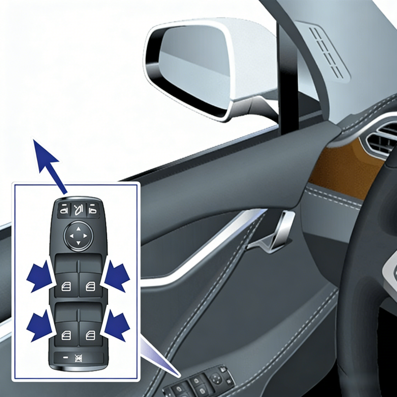 Front Left Master Tesla Window Switch for Model S/X (1028641-00-A 1003589-00-B) 