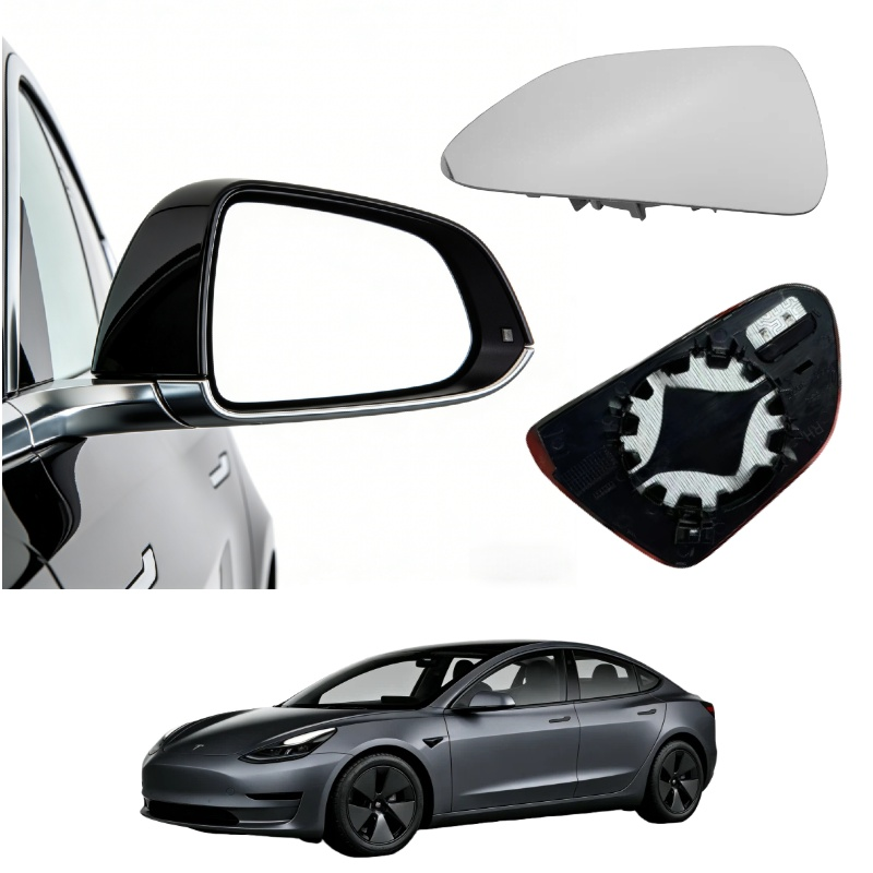 Replacement Rearview Mirror Glass White Lens  for Tesla Model 3(1130653-00-A 1130654-00-A)