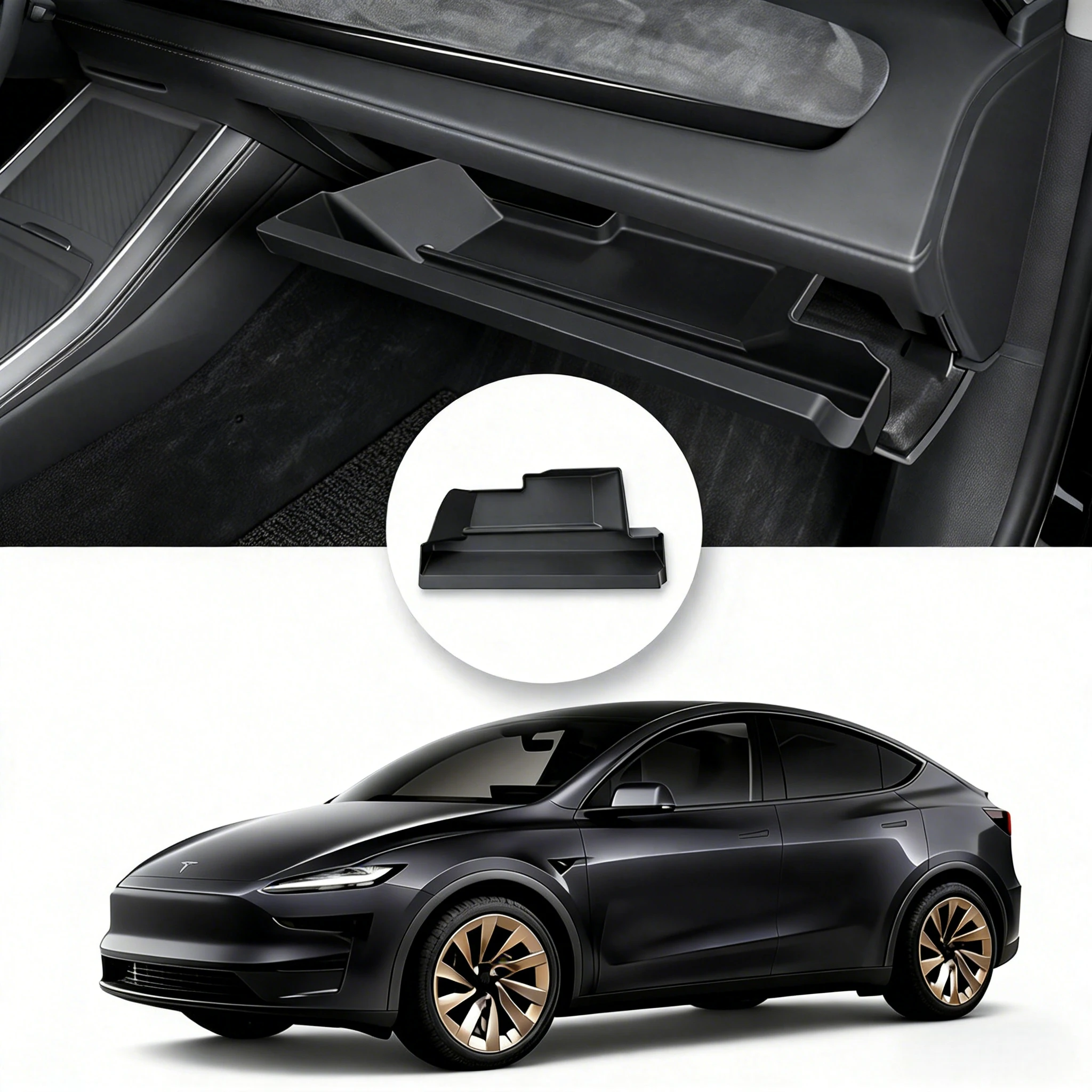 Glove Box Storage Organizer Tray for Model Y Juniper 2025+