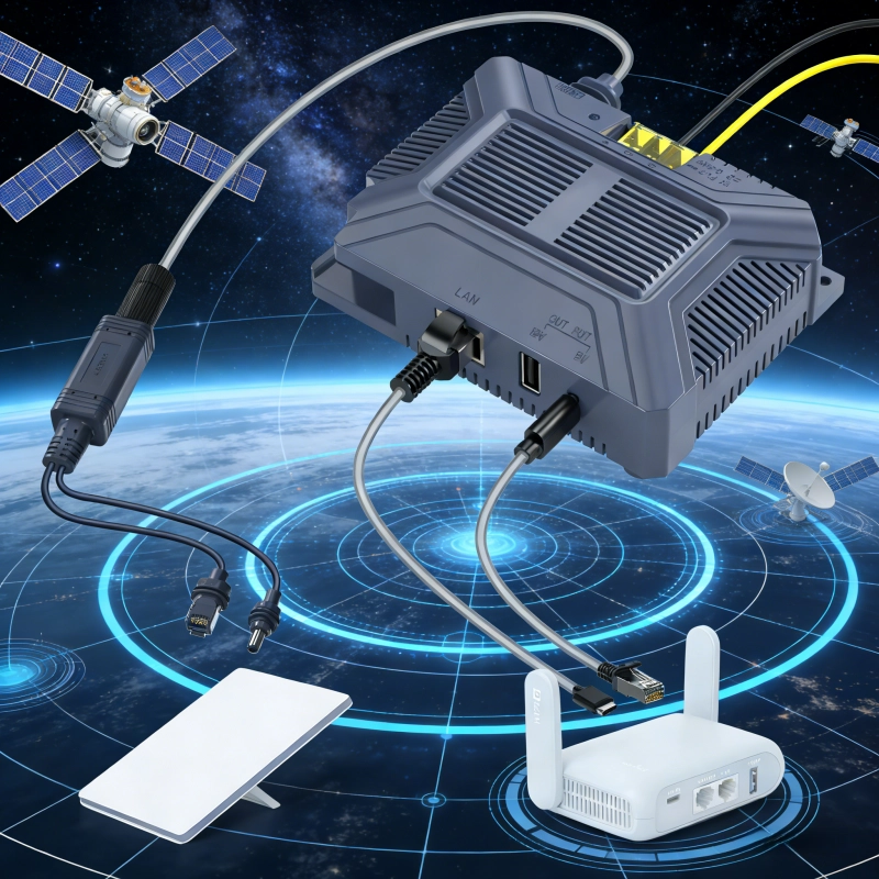 150W Gigabit PoE Injector with Splitter Adapter for Starlink Mini 48V Output with ESD Protection