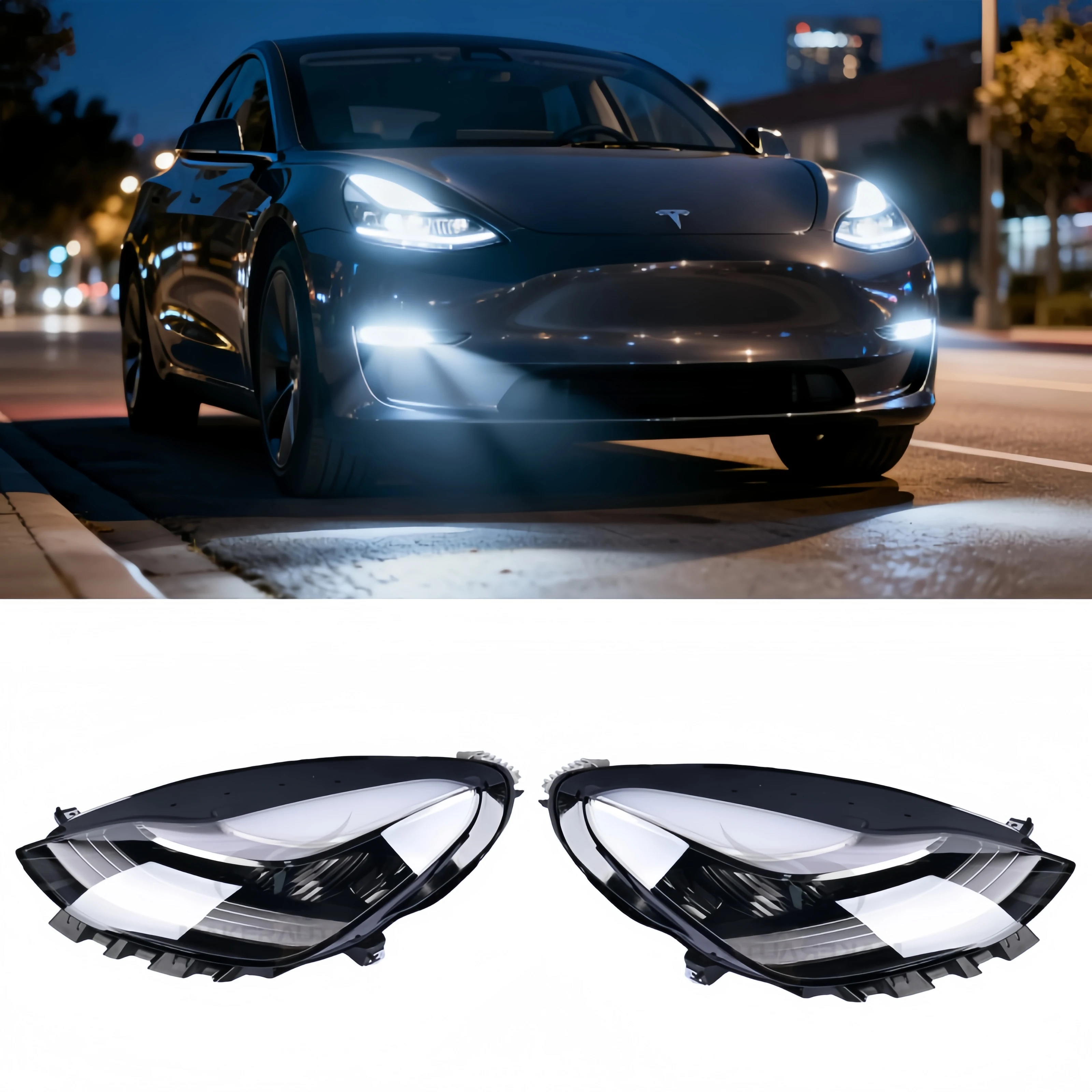 OEM Front Headlight Assembly For Tesla Model 3 Replacement(1077371-00-C 1077372-00-C )