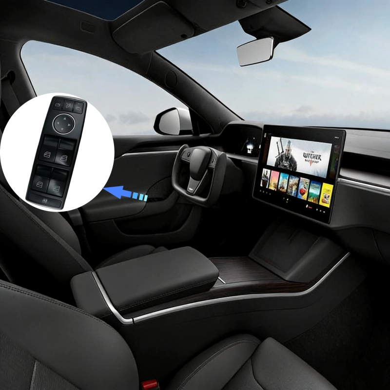 Front Left Master Tesla Window Switch for Model S/X (1028641-00-A 1003589-00-B) 