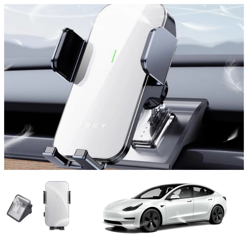 Tesla Car Phone Holder Vent Mount with Solar-Powered Electric Induction for Model 3/Y